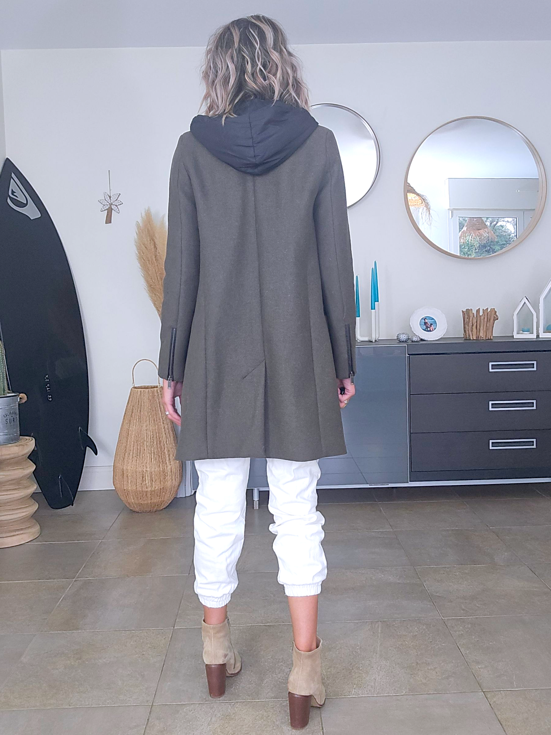 Manteau kaki en laine