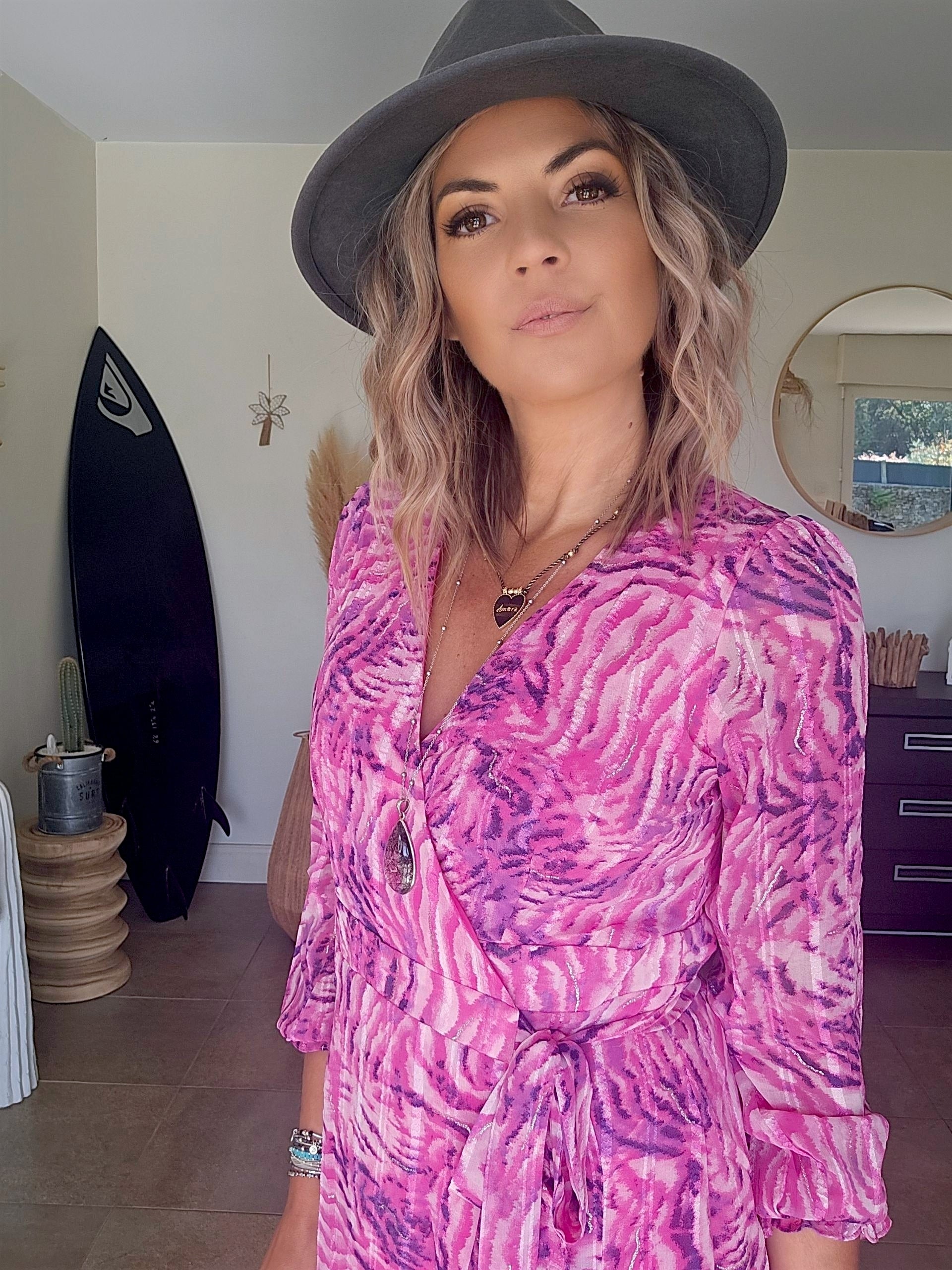 Robe portefeuille fuchsia