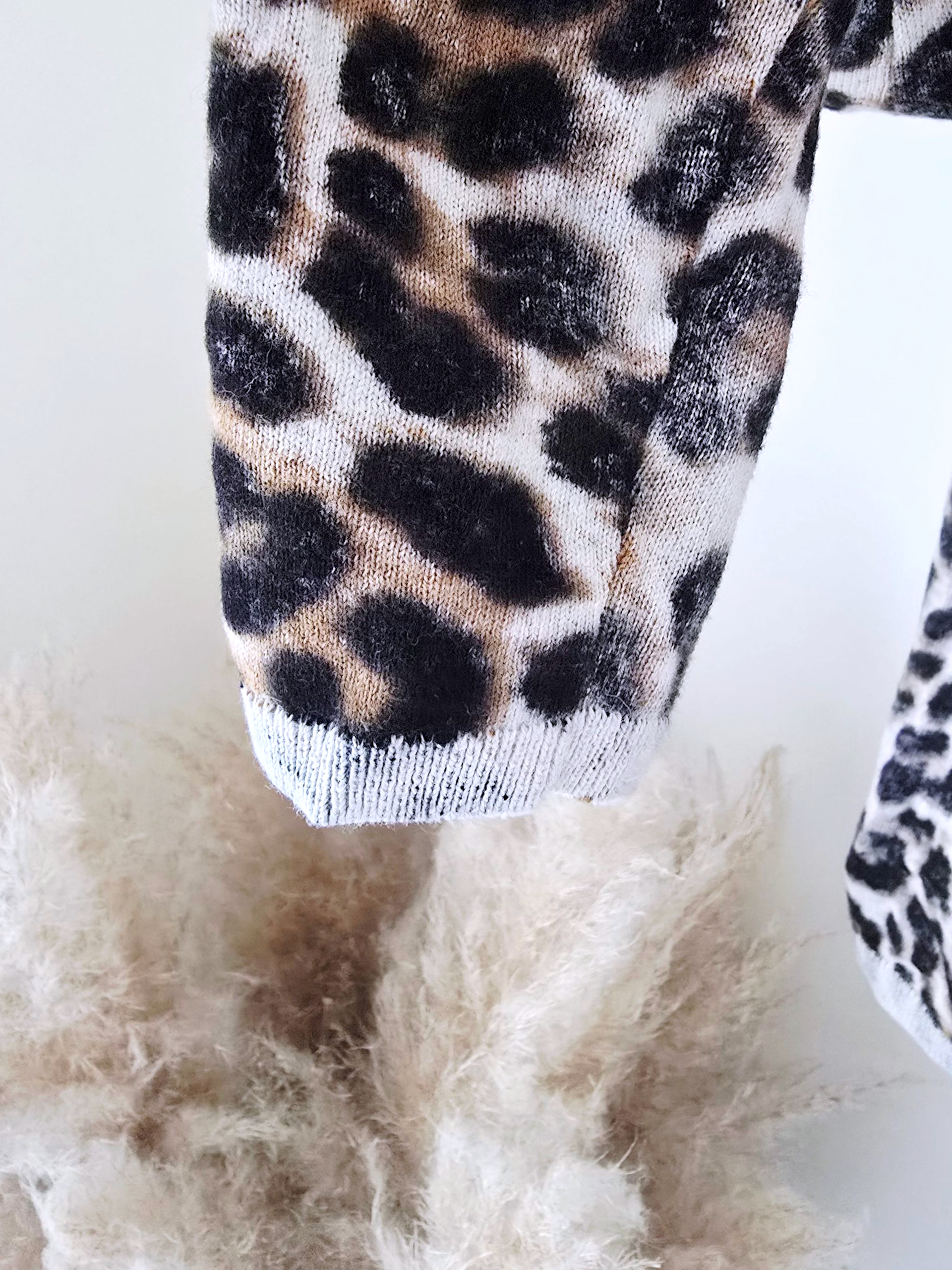 Cardigan smiley léopard