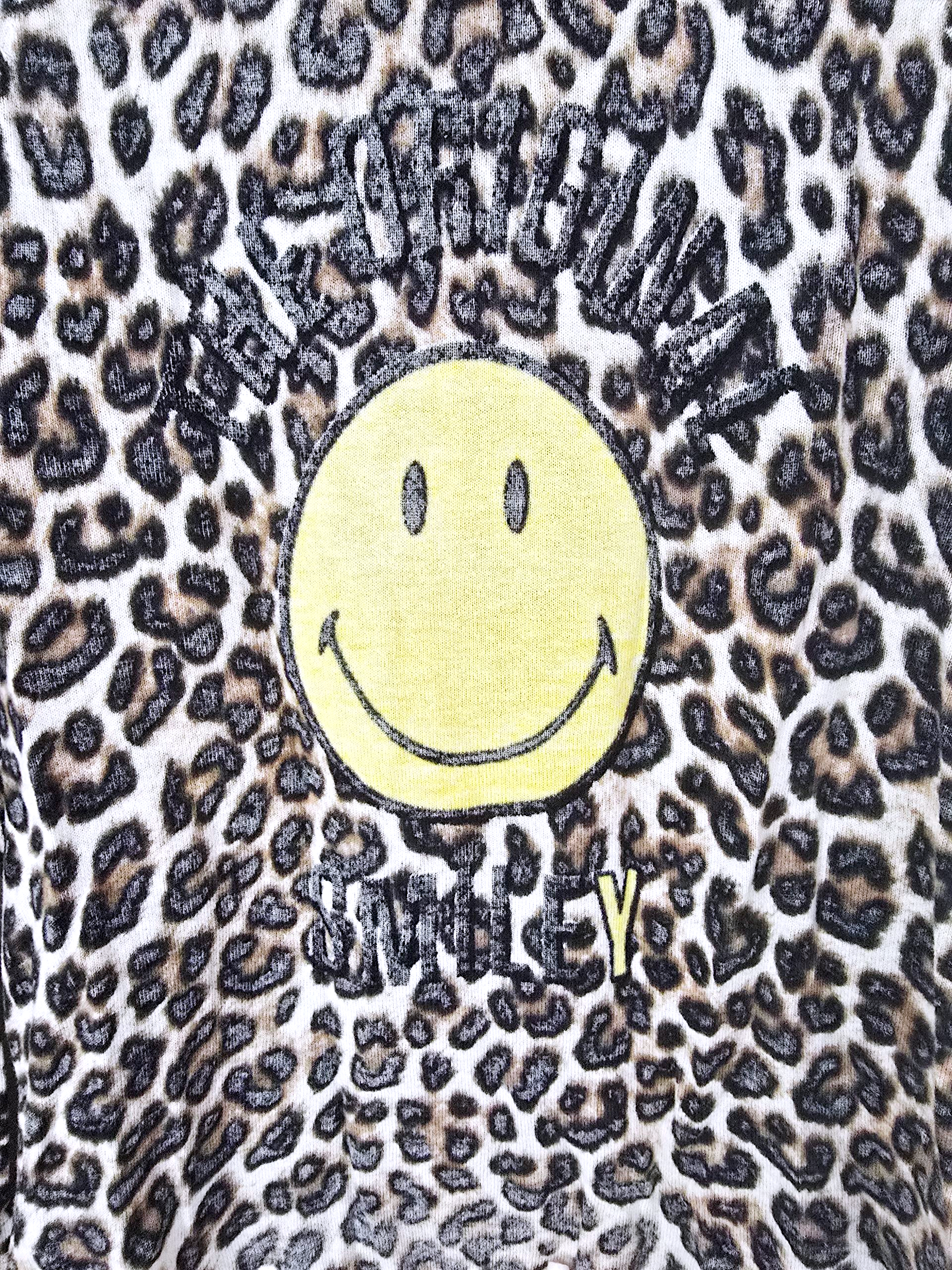 Cardigan smiley léopard