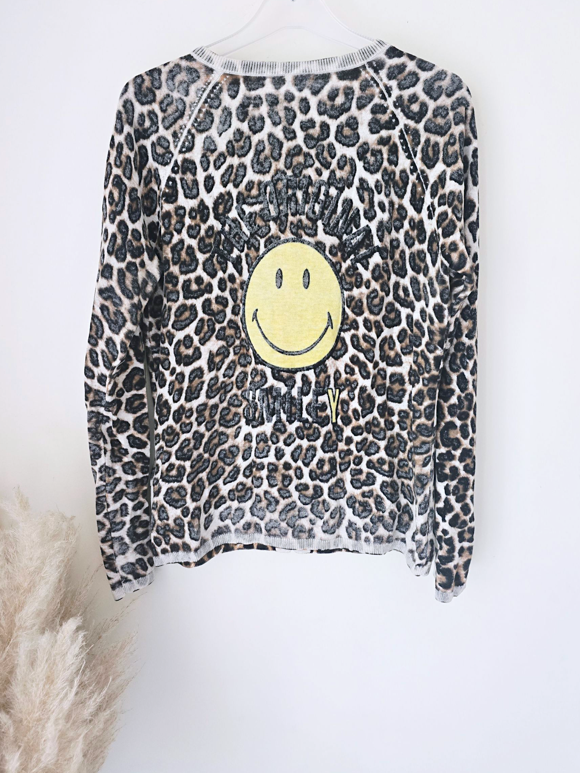 Cardigan smiley léopard