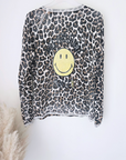 Cardigan smiley léopard