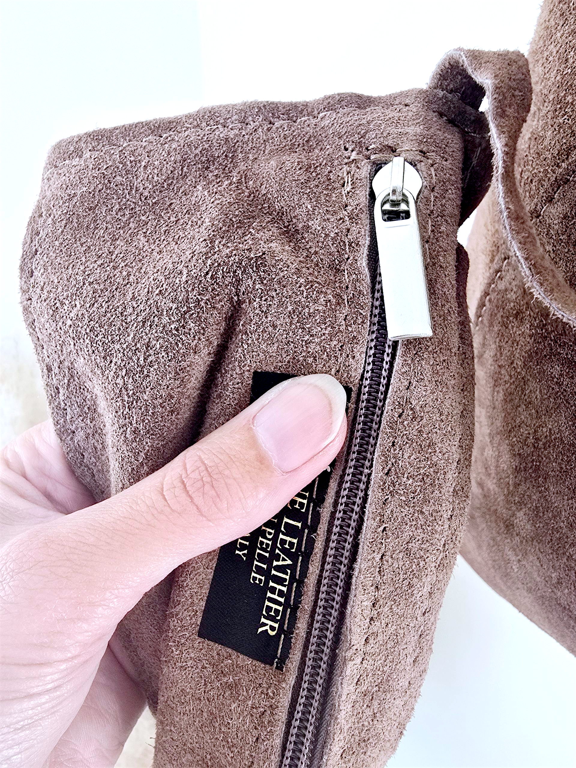 Sac à épaule XL 100% cuir taupe