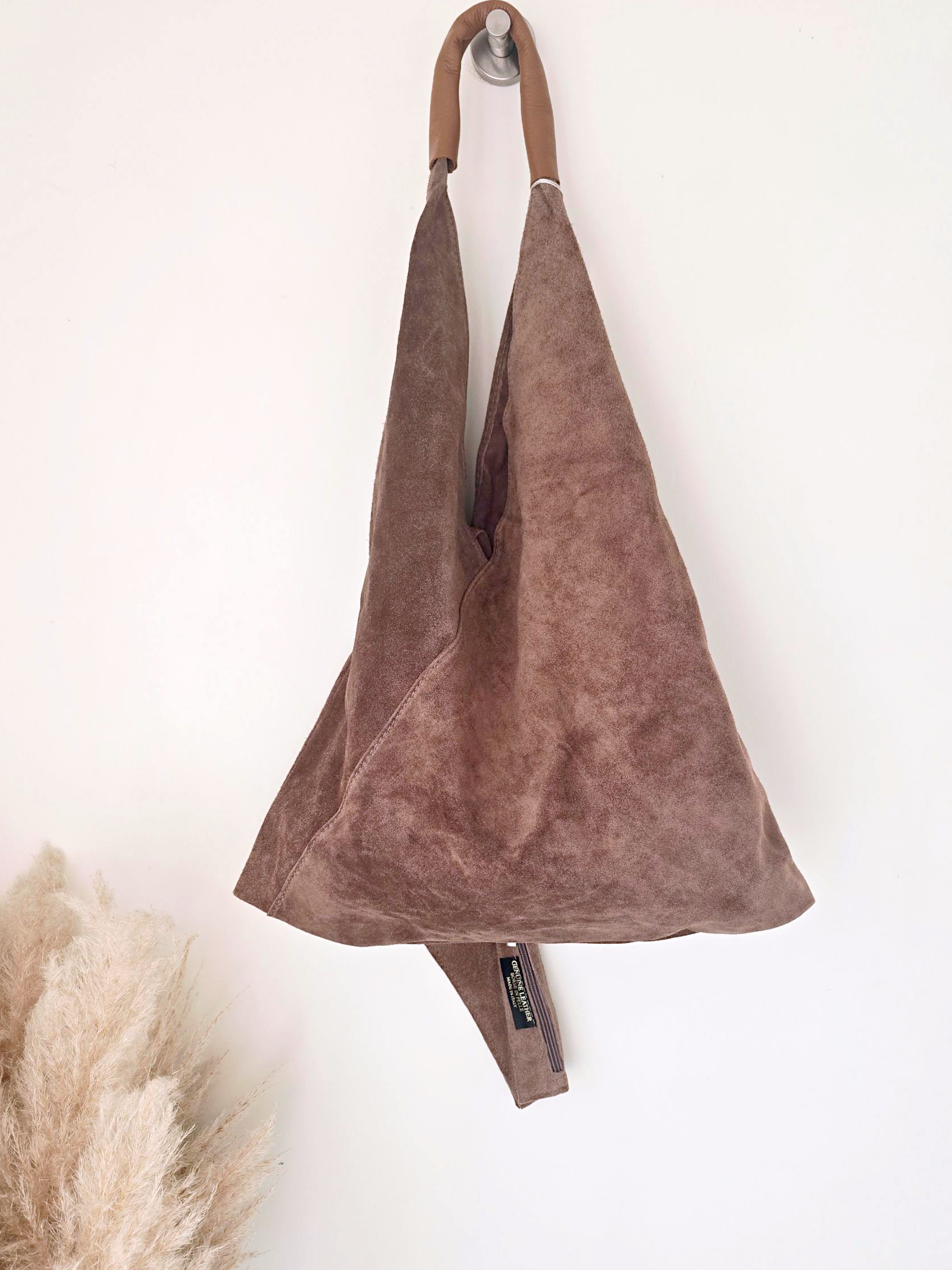 Sac à épaule XL 100% cuir taupe