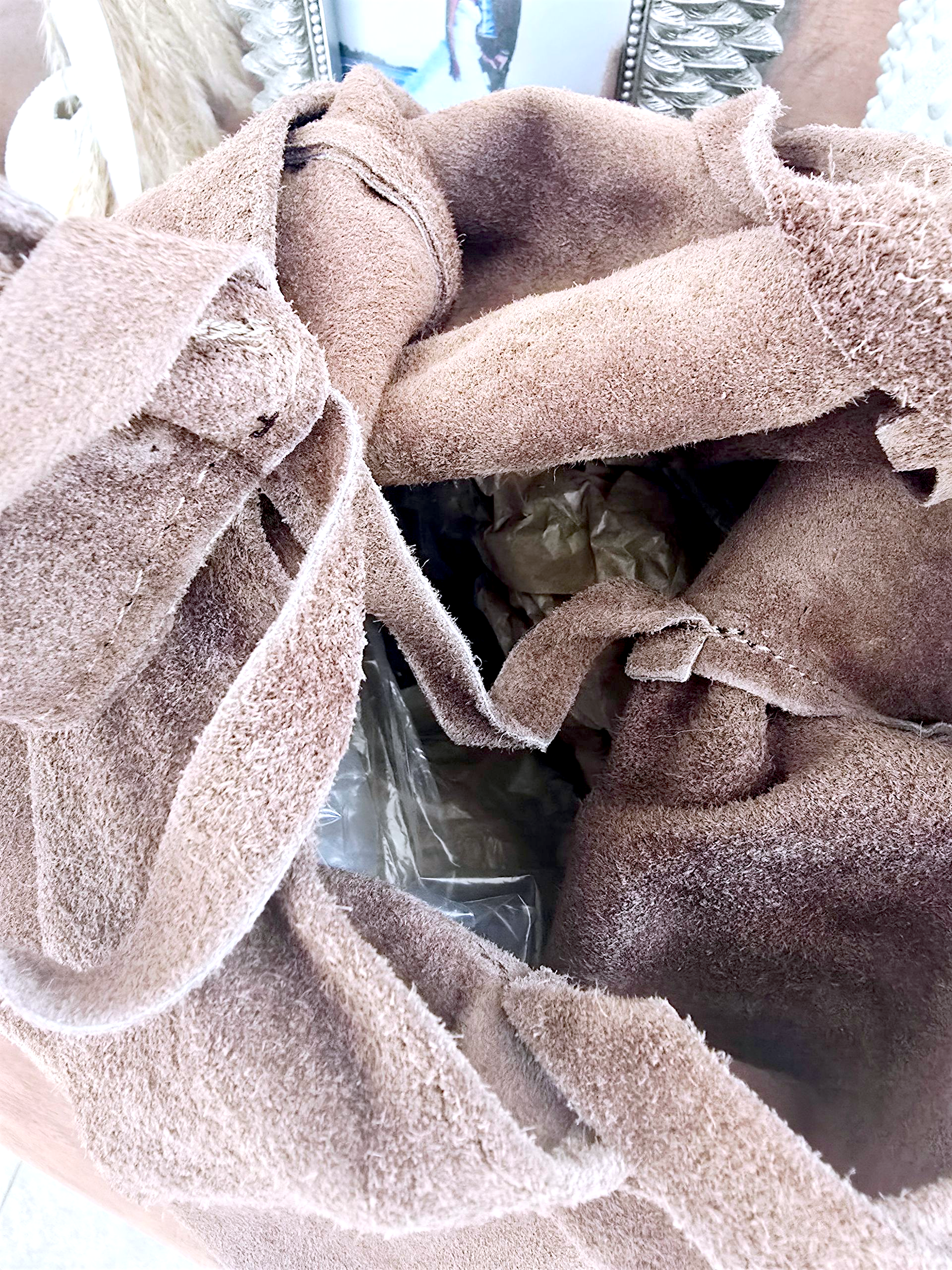 Sac à épaule XL 100% cuir taupe