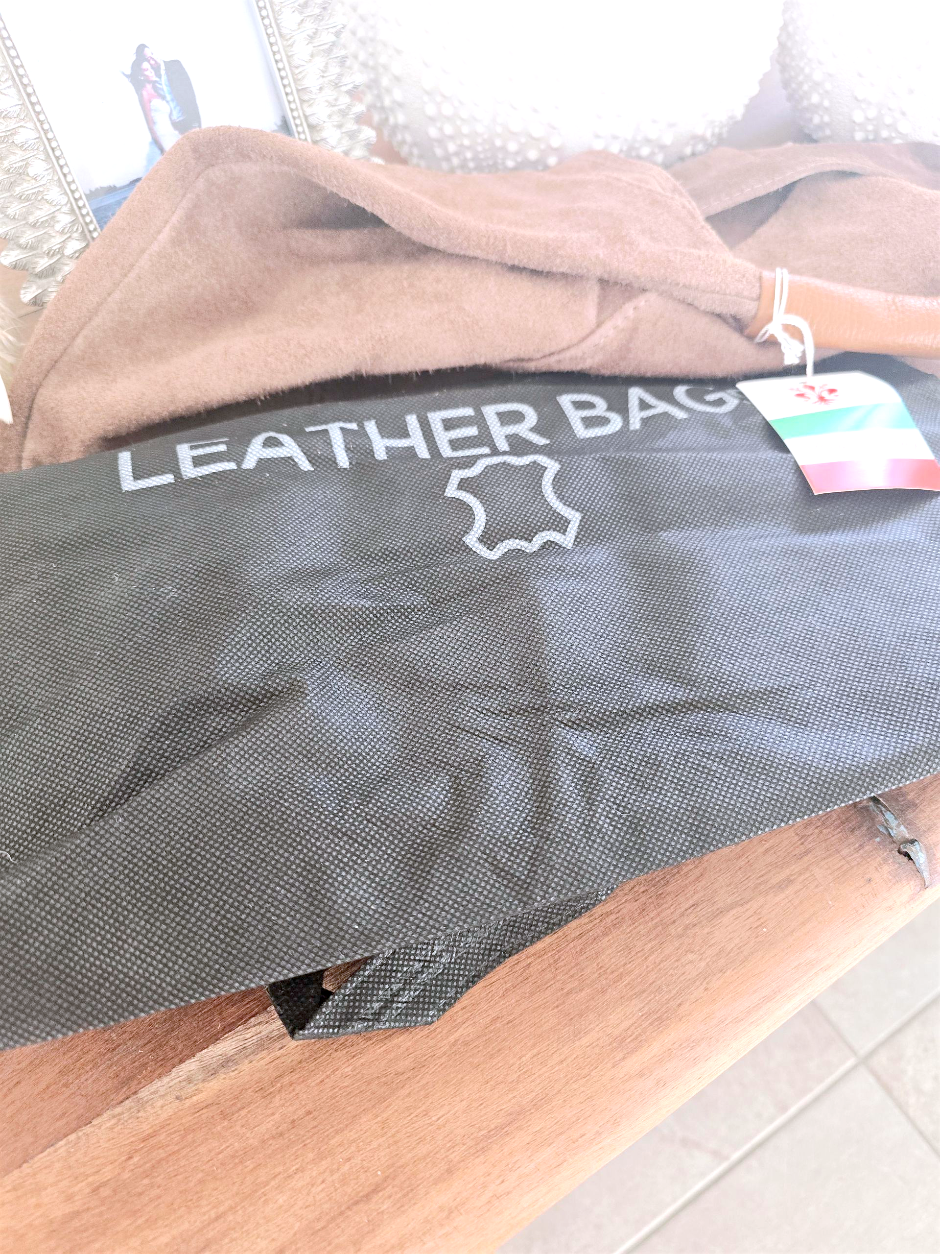 Sac à épaule XL 100% cuir taupe