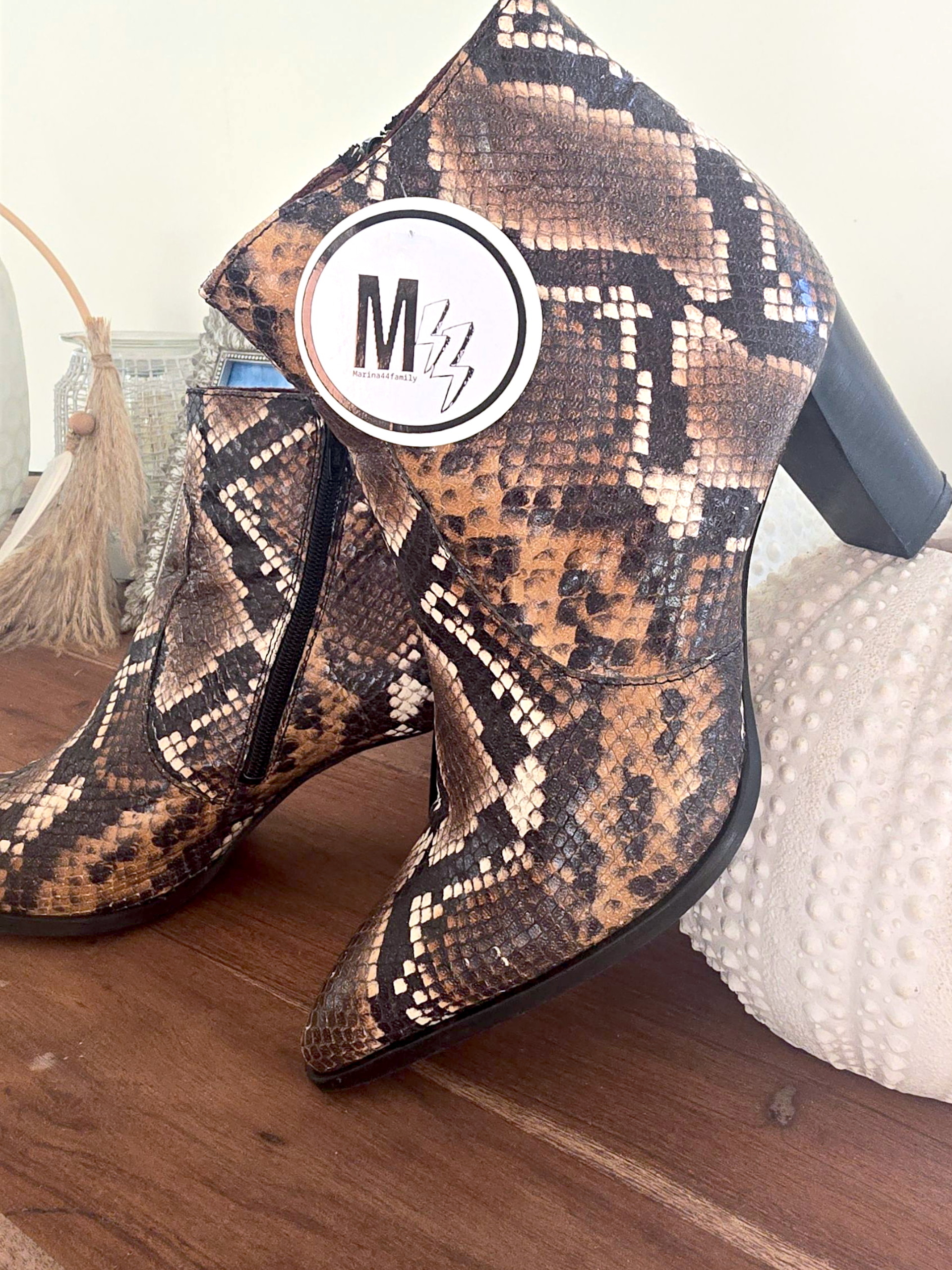 Santiags Amyna python 100% cuir