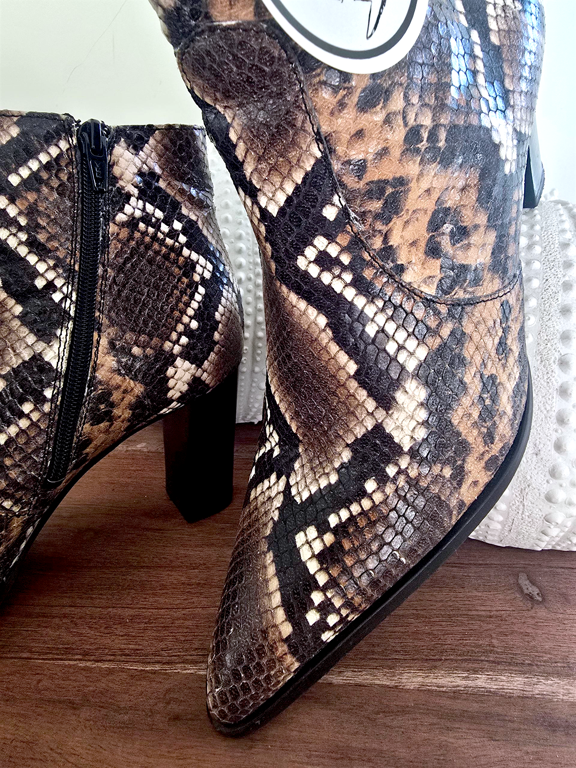 Santiags Amyna python 100% cuir