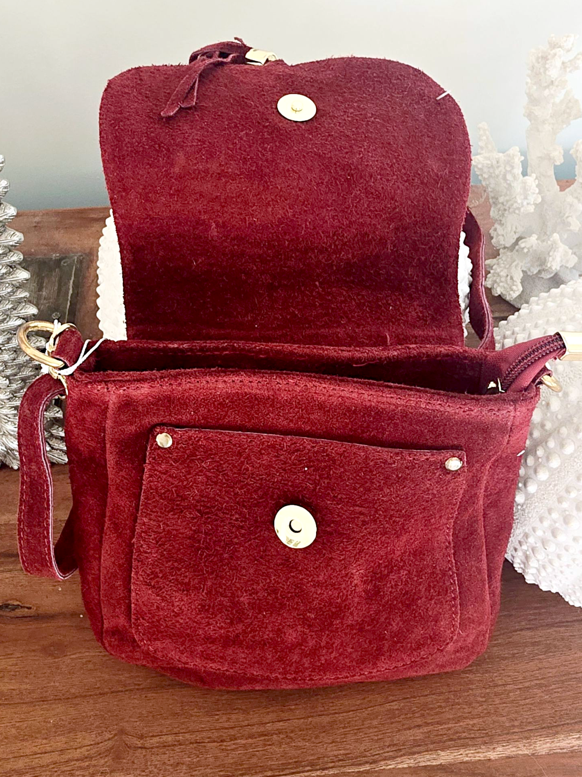 Sac cuir bordeaux
