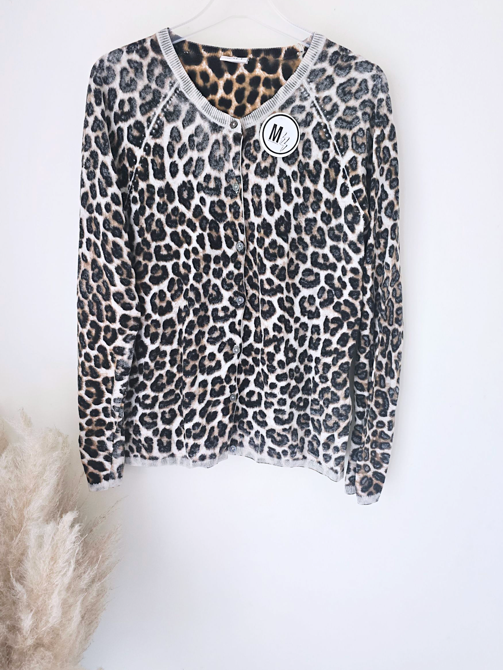 Cardigan smiley léopard