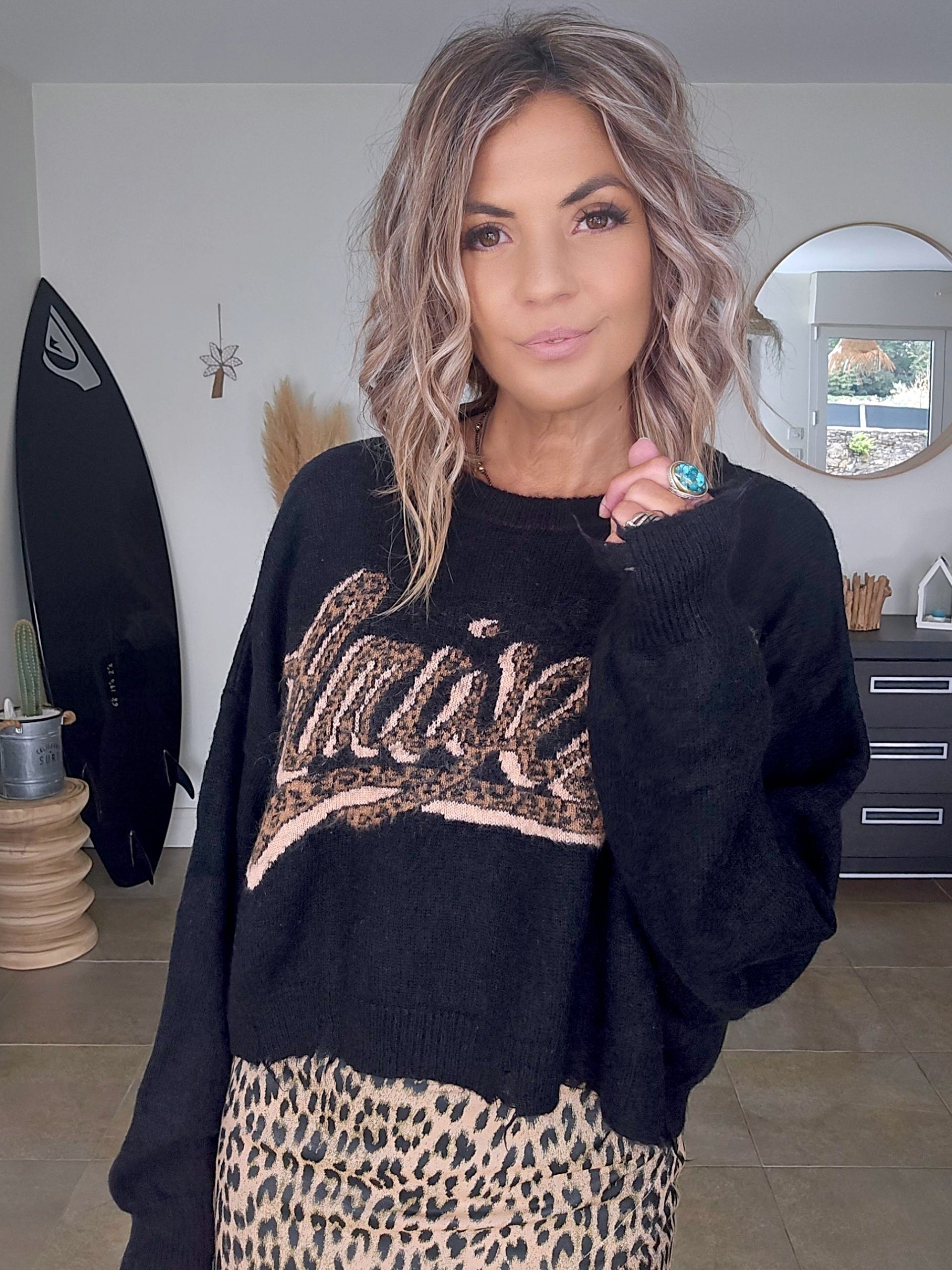 Pull chaud à inscription