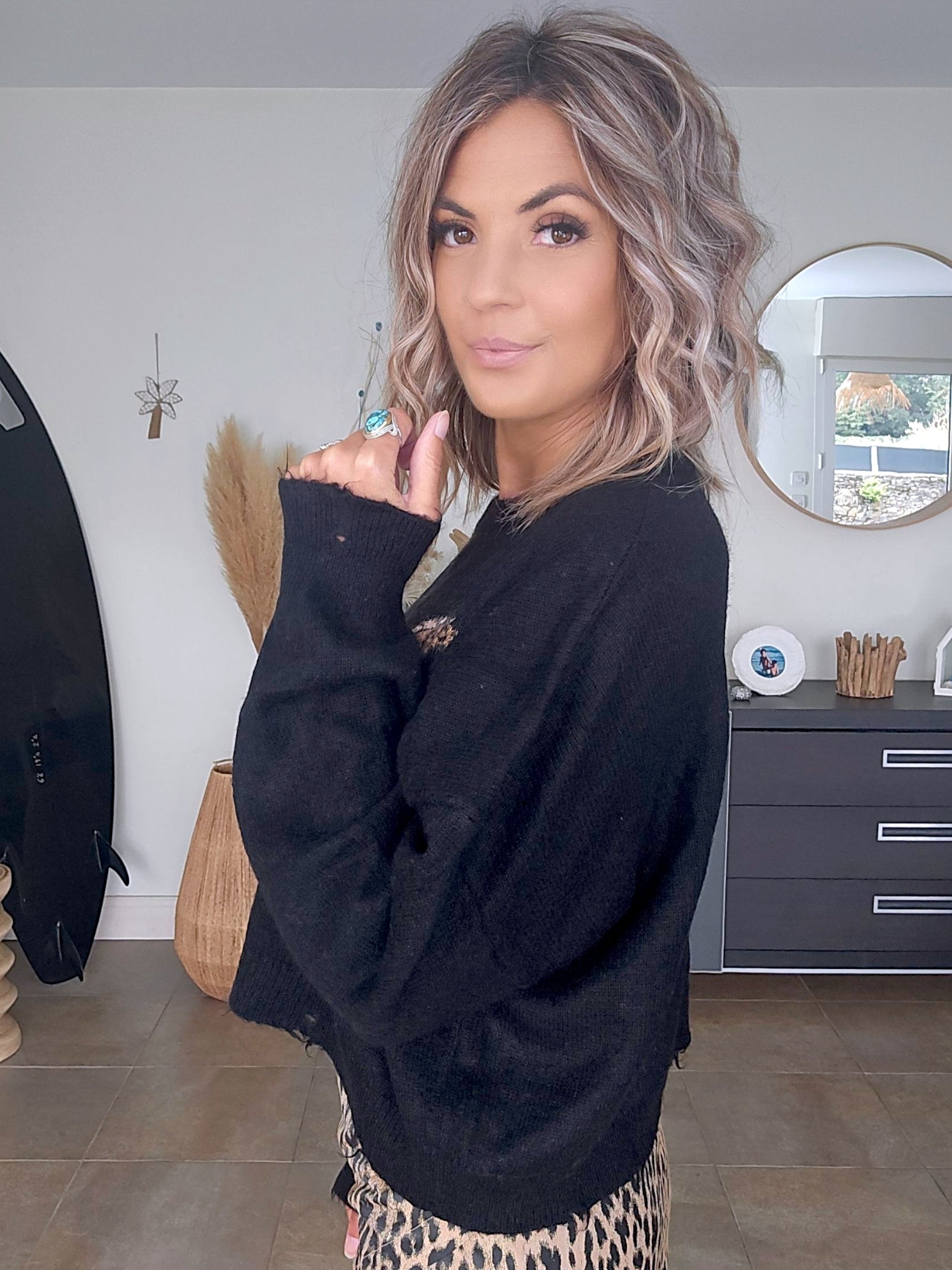 Pull chaud à inscription