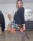 Veste rock-chic laine et cuir