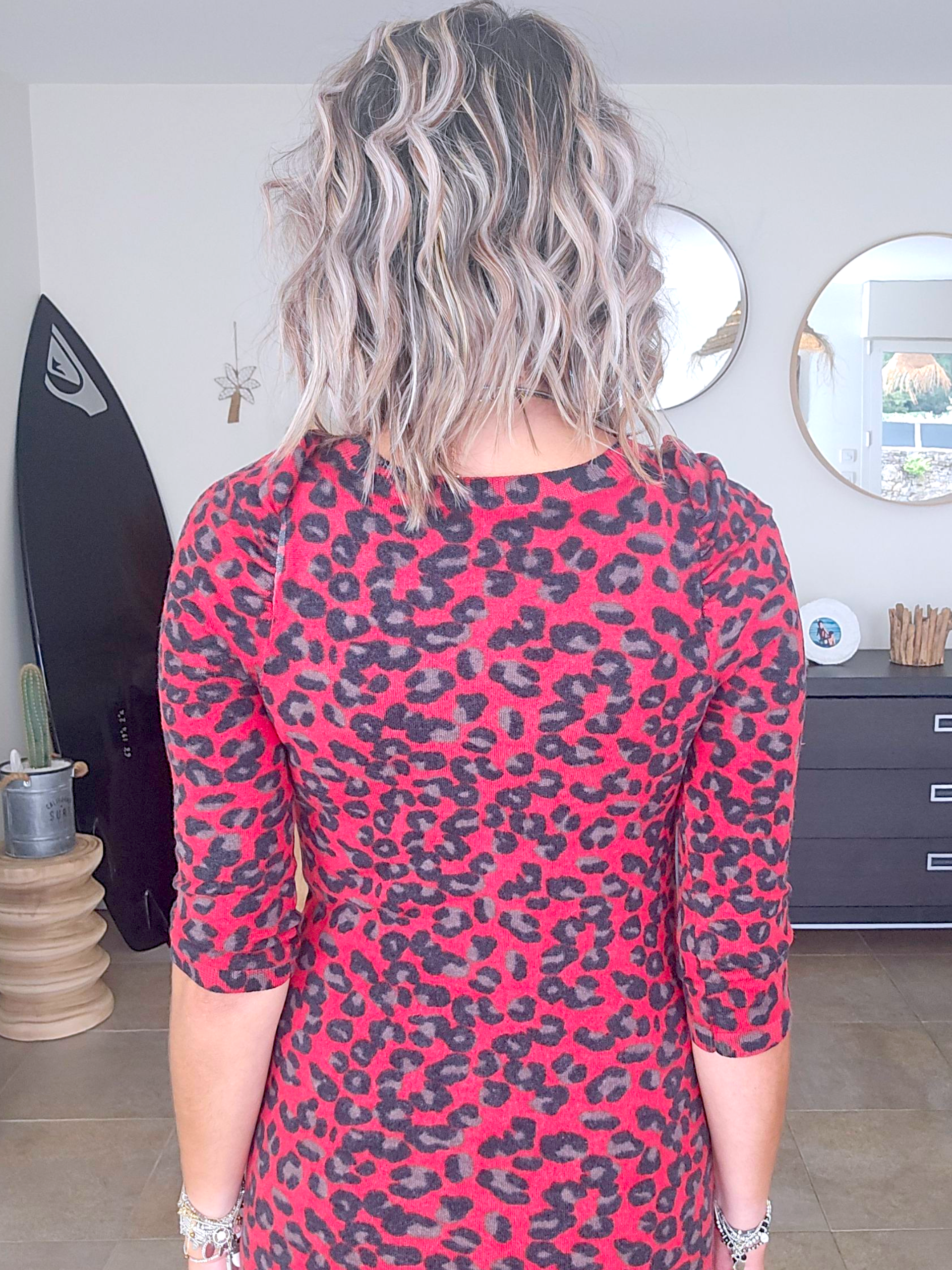 Robe pull léopard