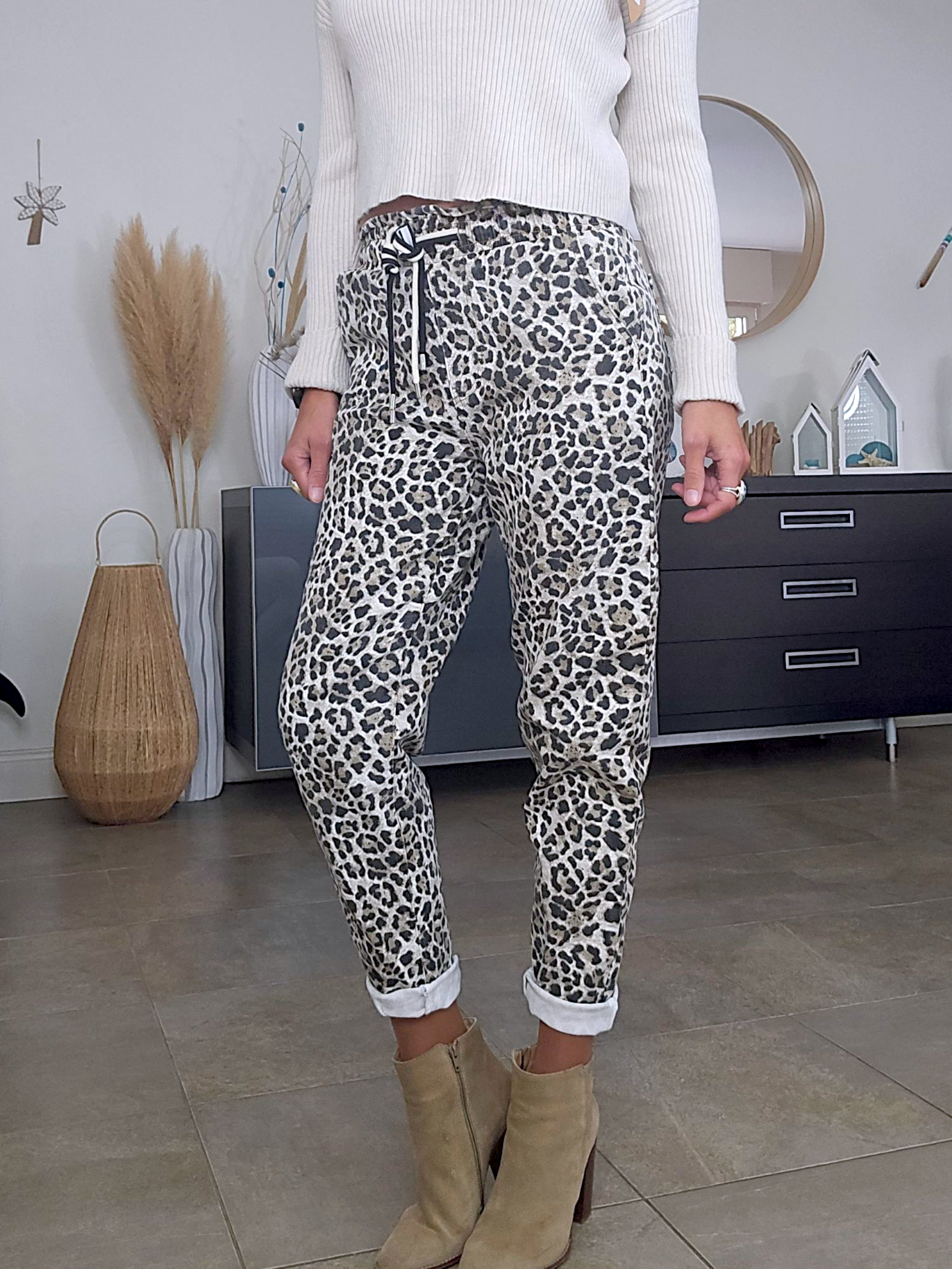 Pantalon jeeging léopard