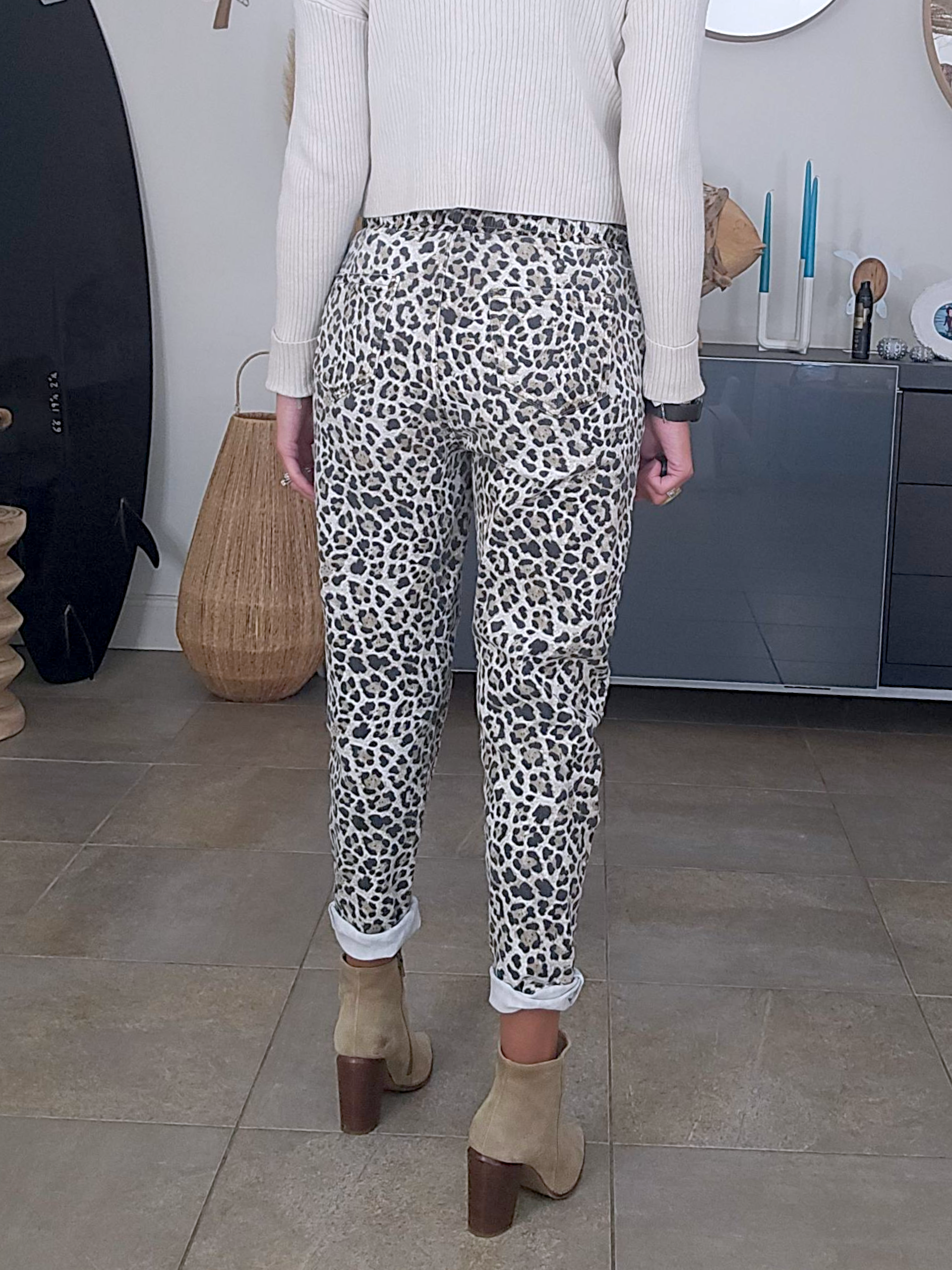 Pantalon jeeging léopard