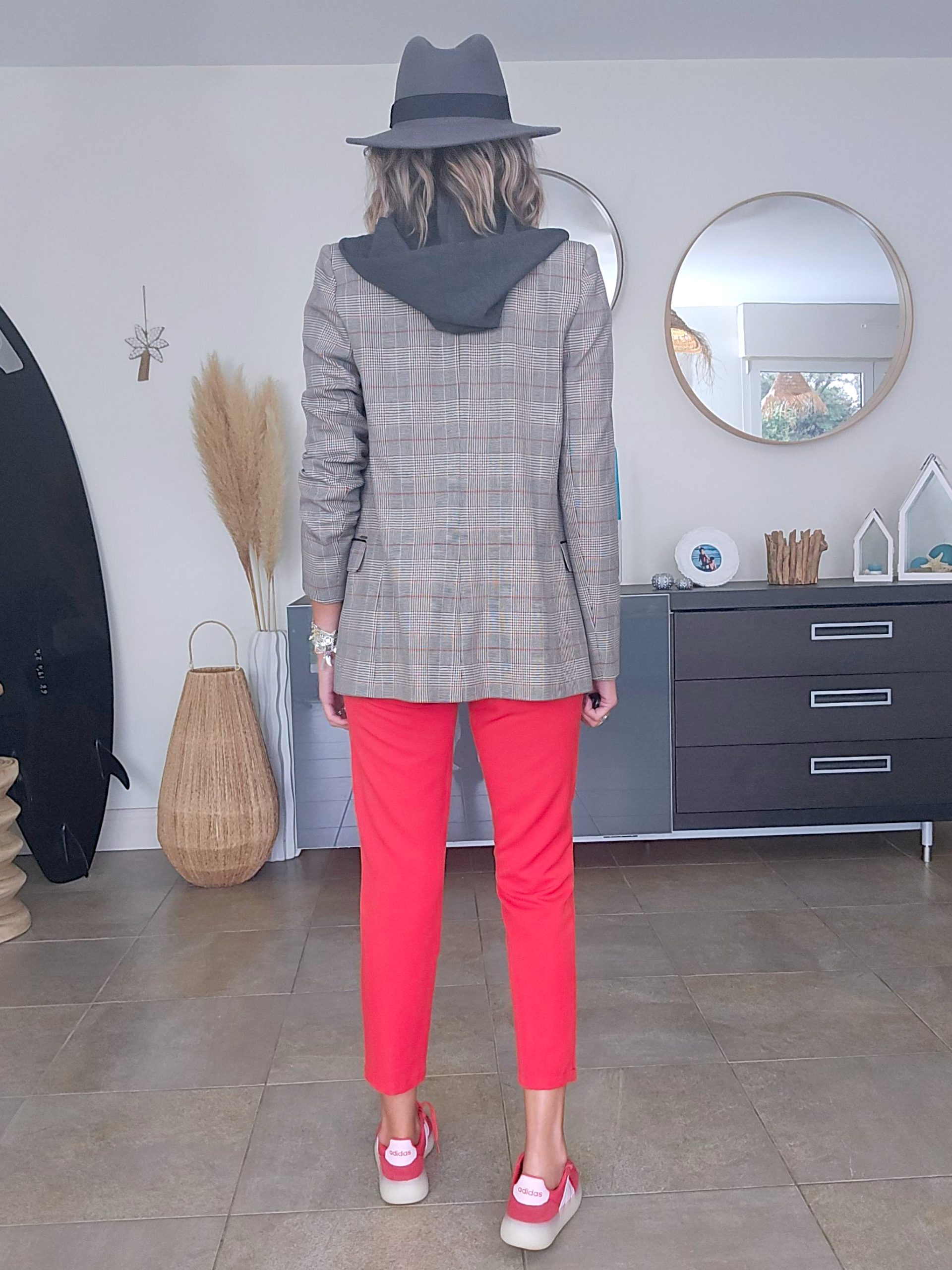 Veste carreaux à capuche