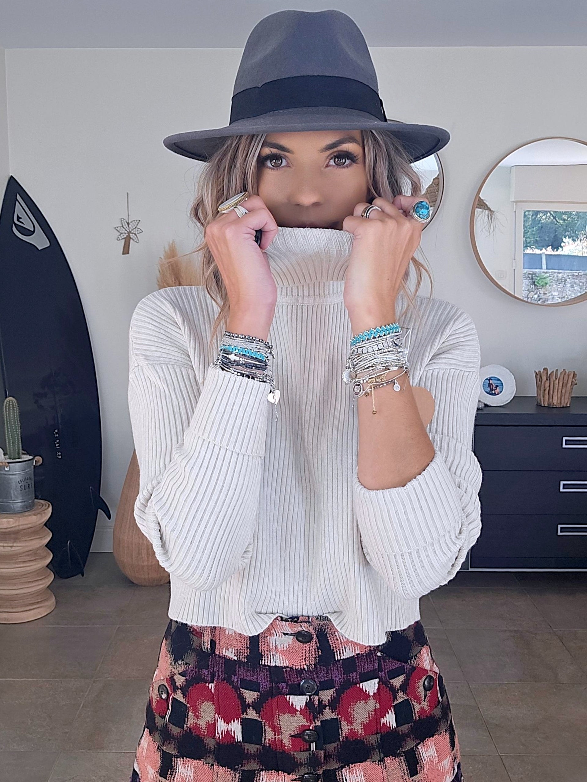 Pull col roulé cachemire beige - 𝐌𝐚𝐫𝐢𝐧𝐚𝟒𝟒𝐟𝐚𝐦𝐢𝐥𝐲