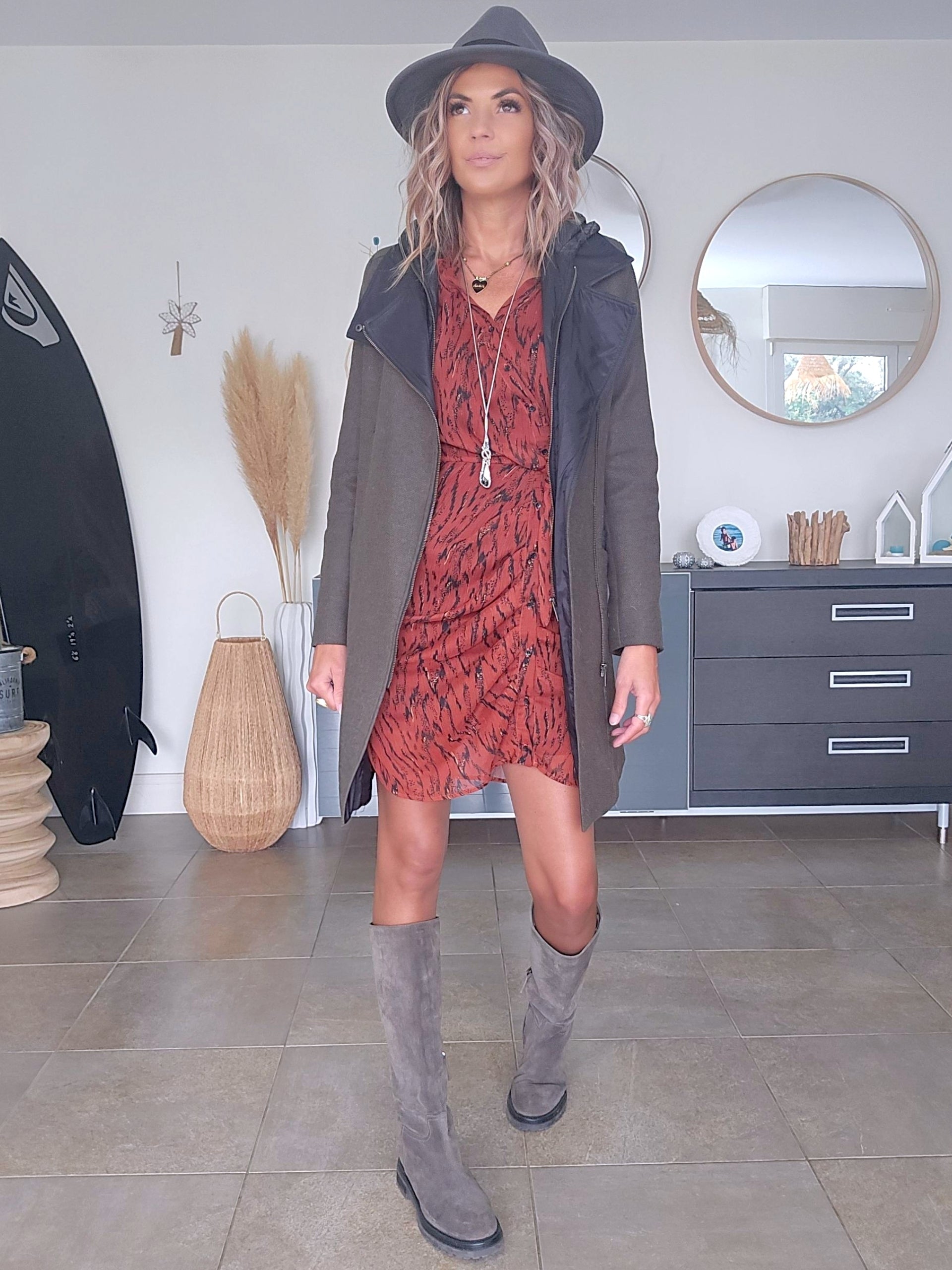 Manteau kaki en laine