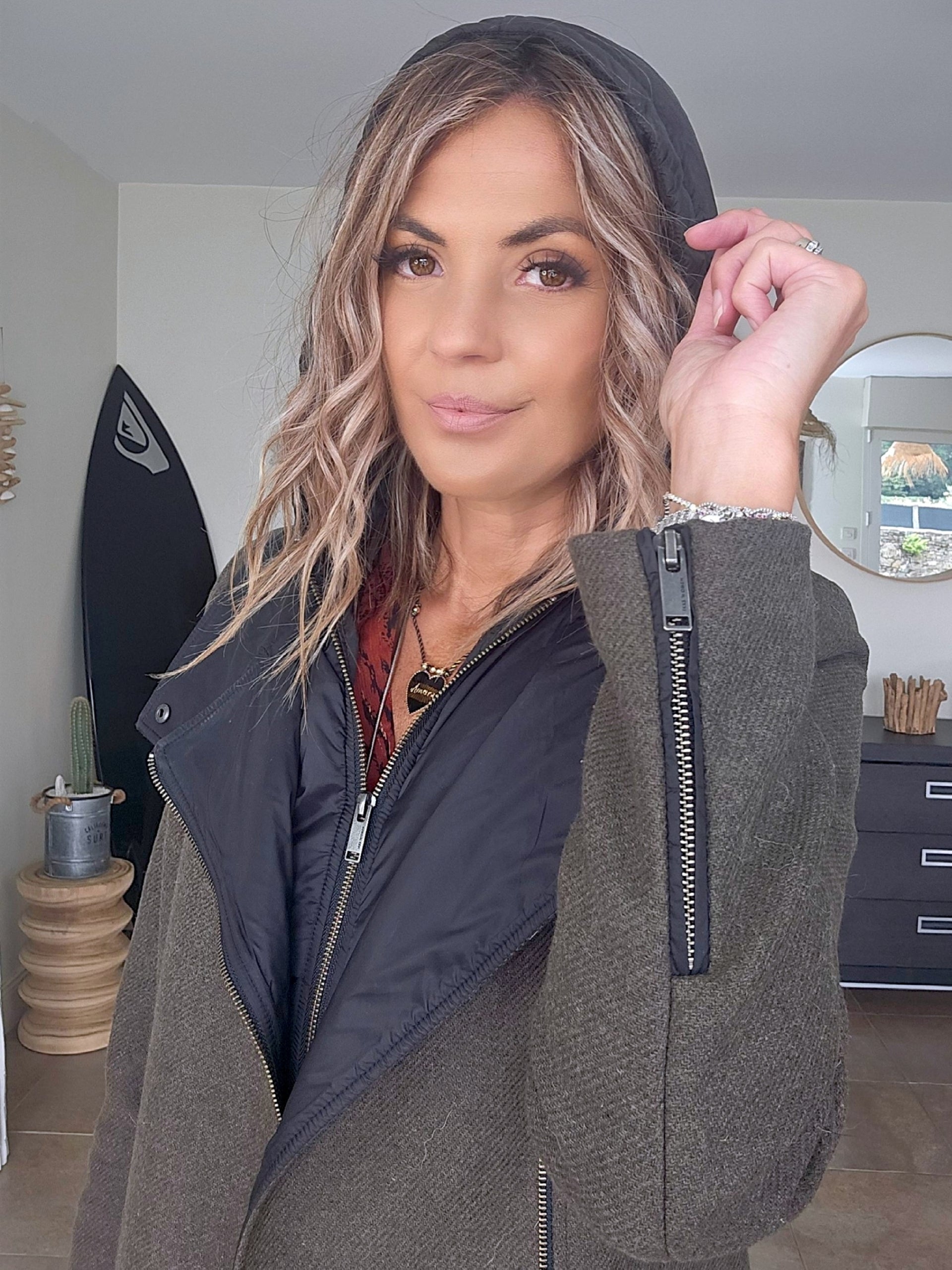 Manteau kaki en laine