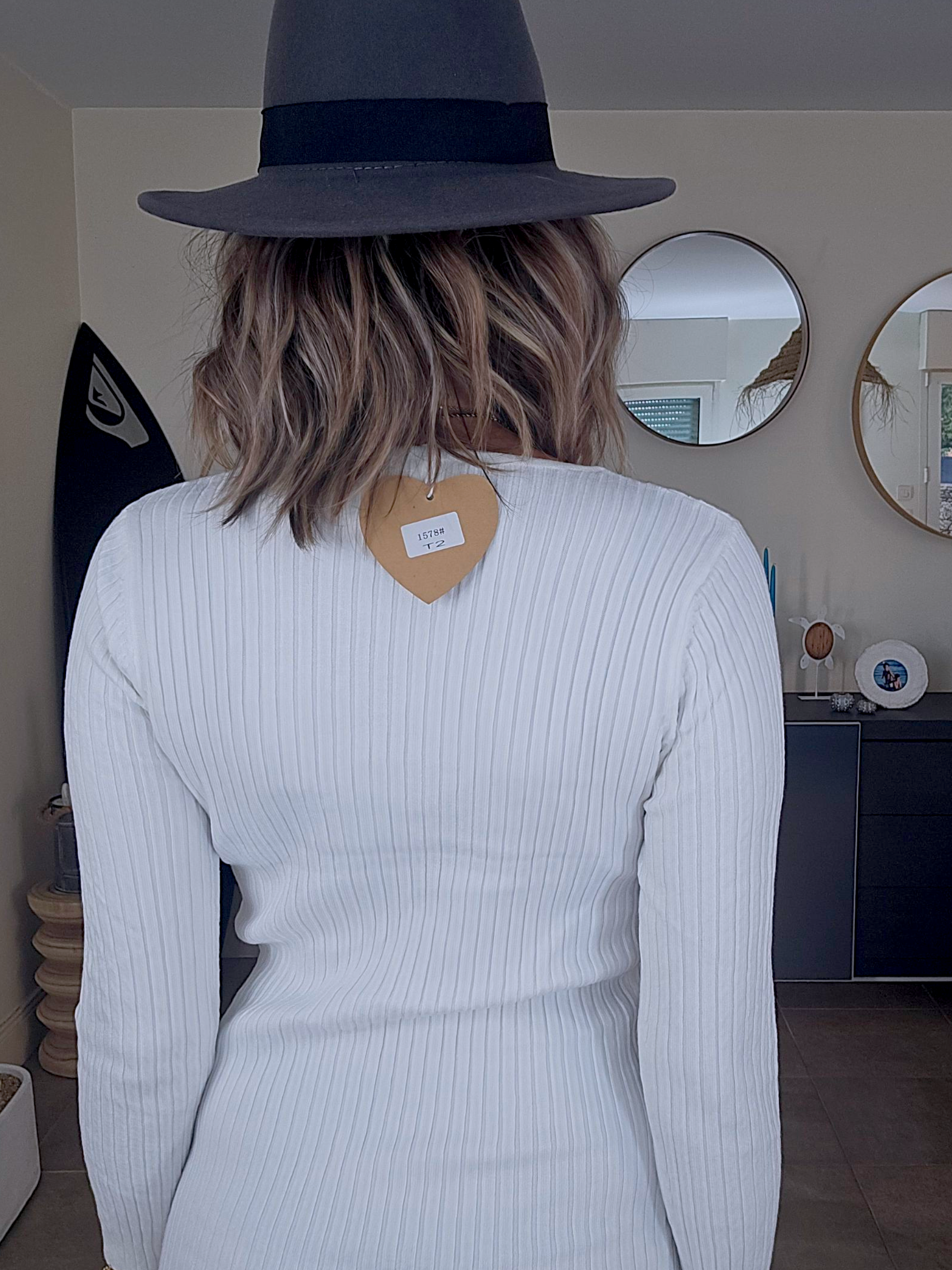 Robe blanche maille pull