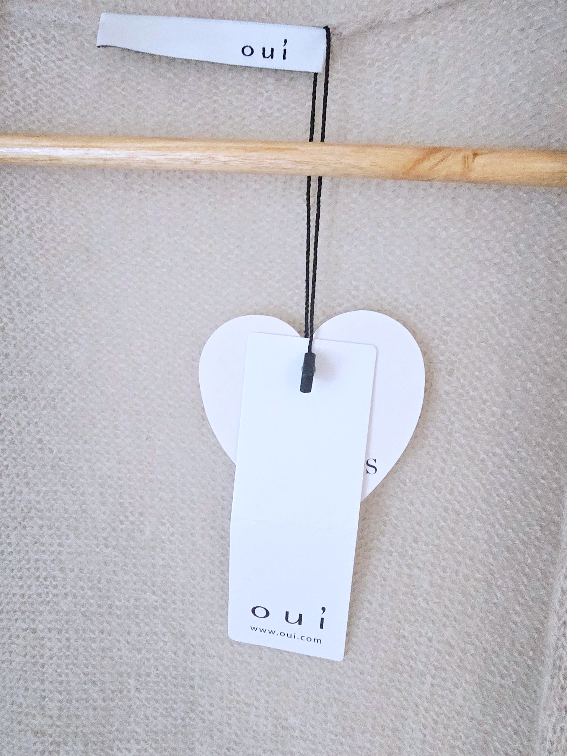 Gilet long beige à maille douce