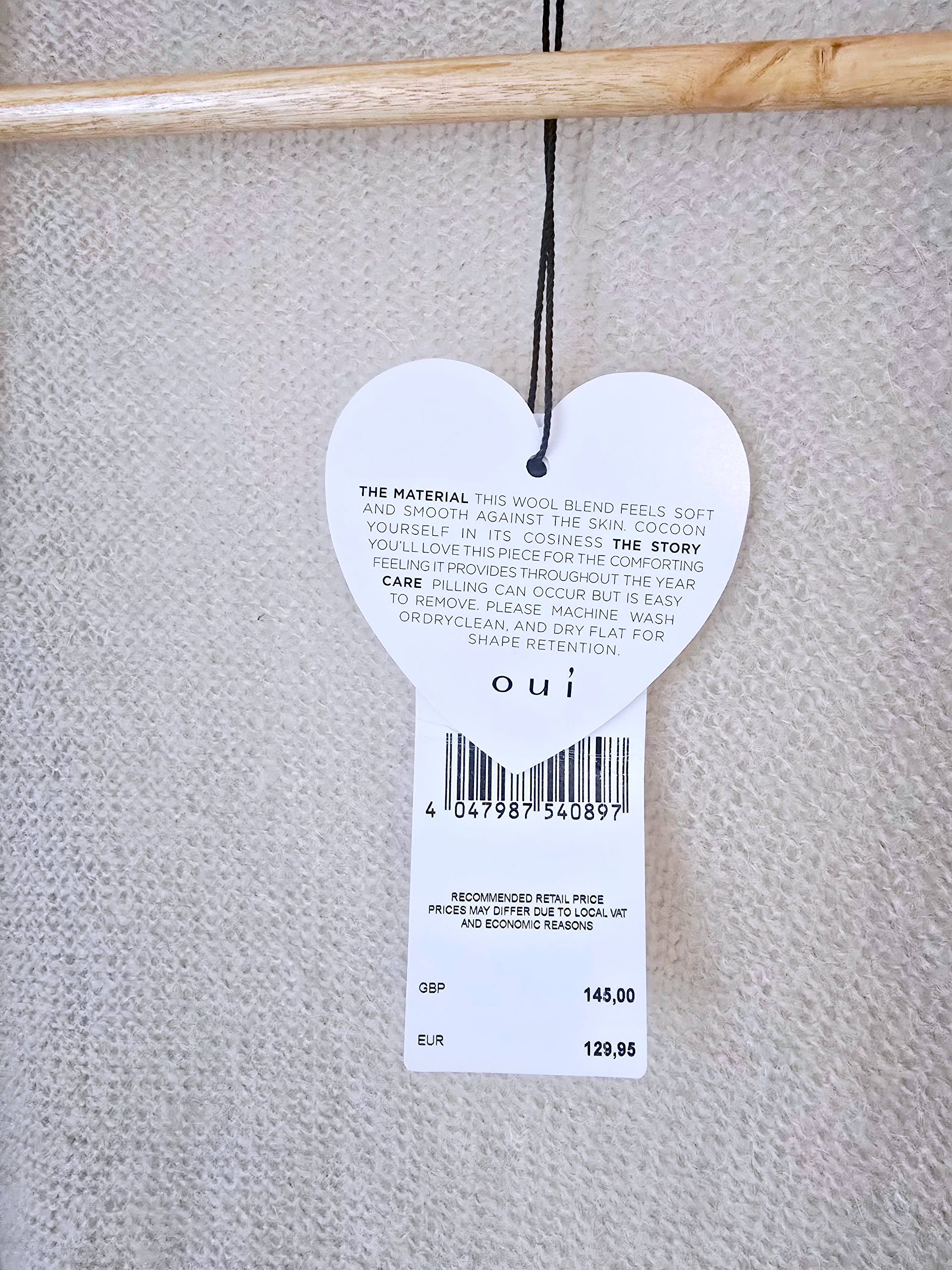 Gilet long beige à maille douce