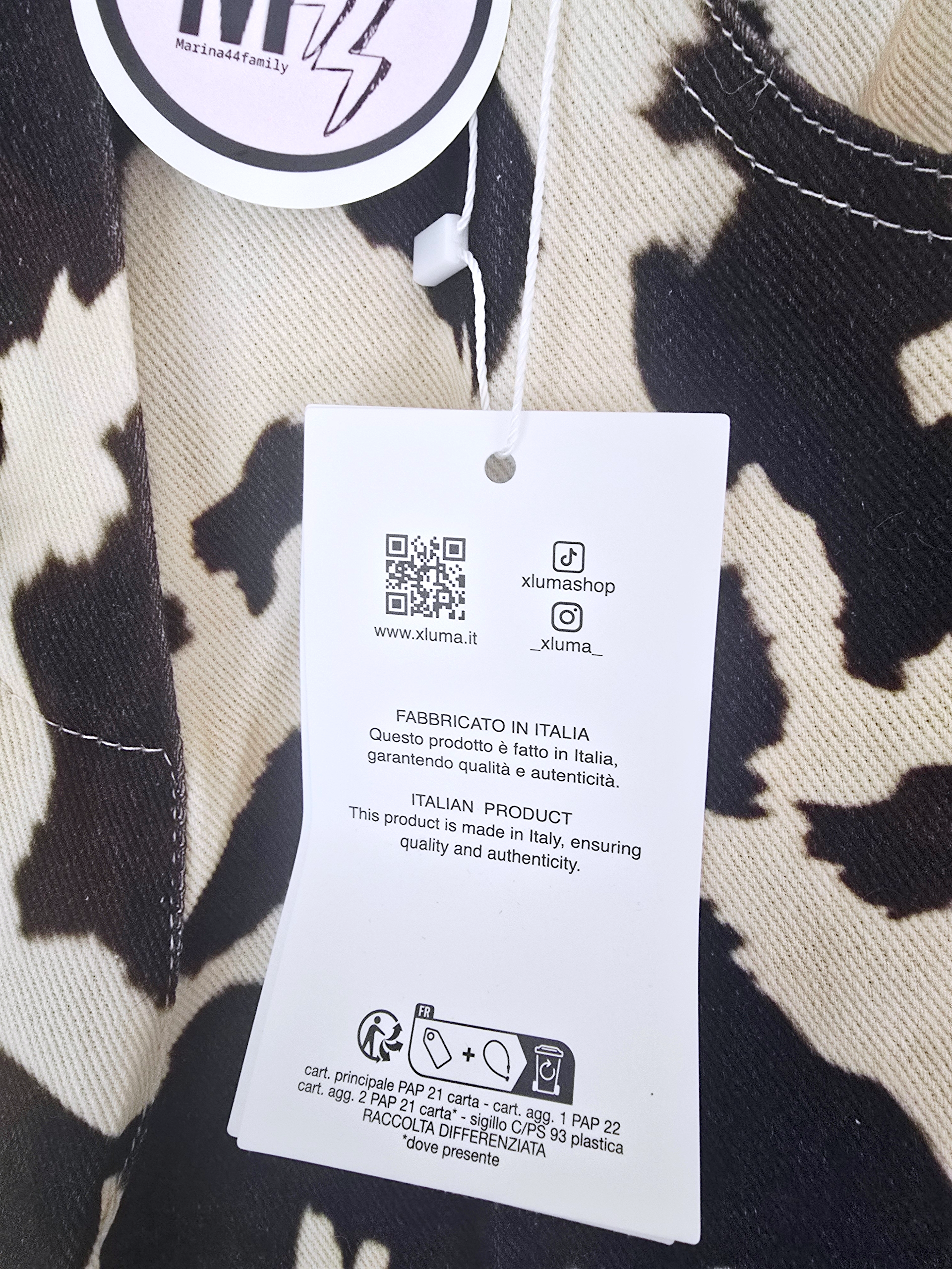 Pantalon en toile de coton imprimé animal