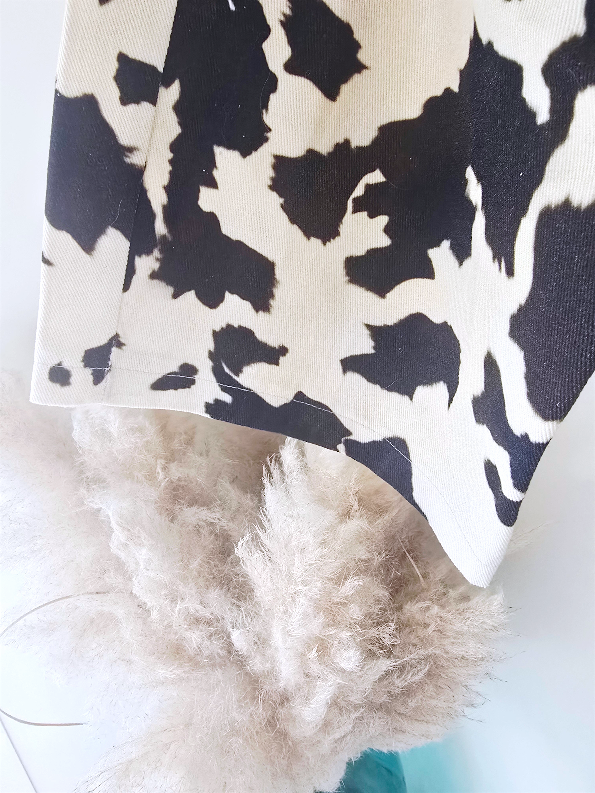 Pantalon en toile de coton imprimé animal