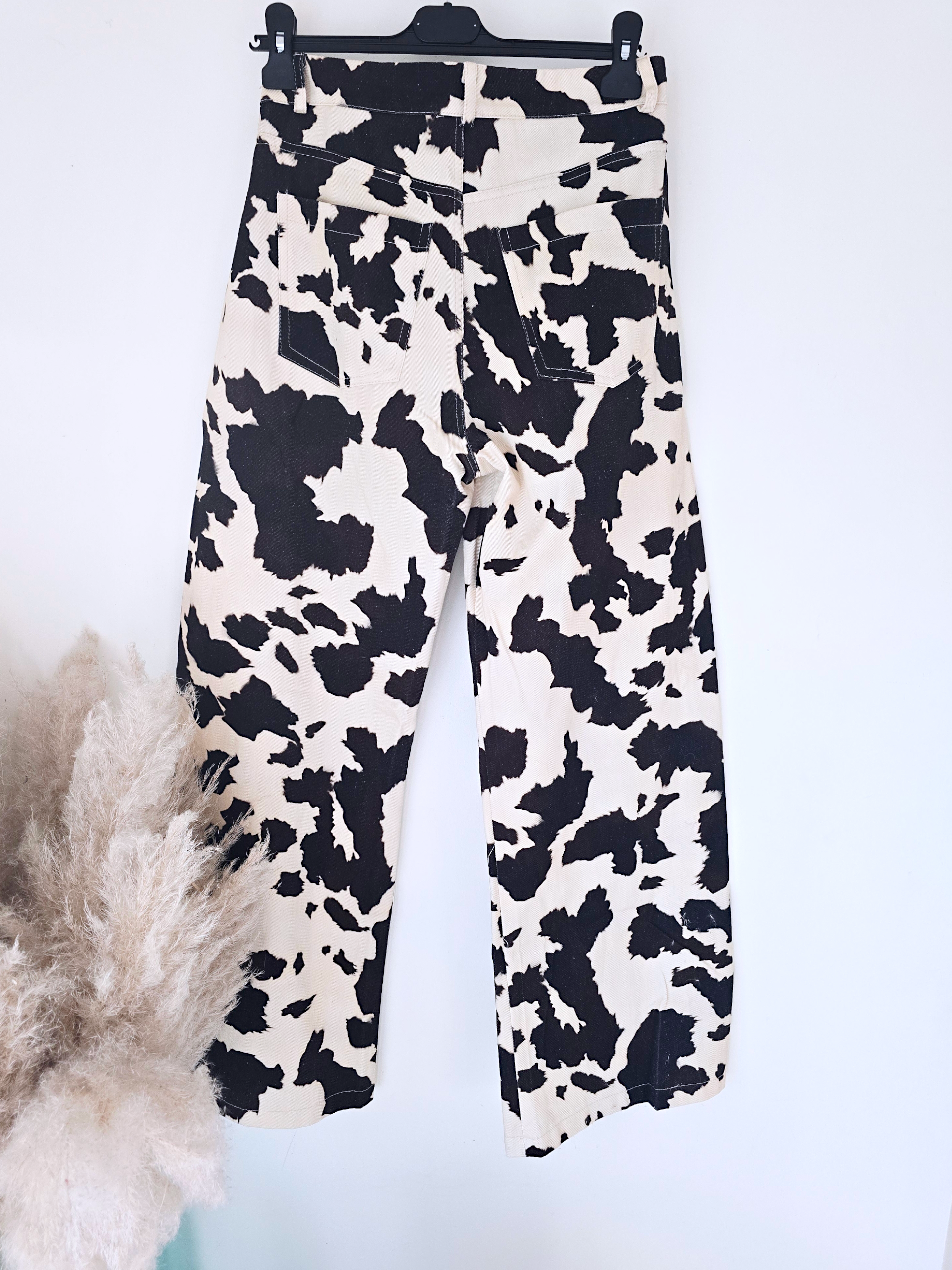 Pantalon en toile de coton imprimé animal