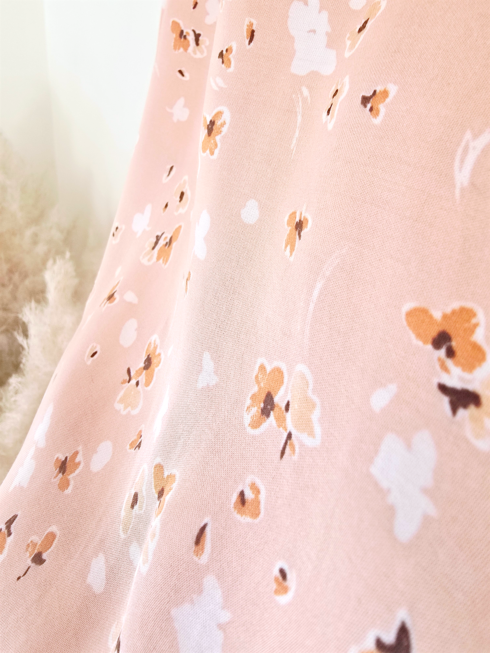 Chemise rose saumon fleurie