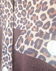 Cardigan marron imprimé léopard