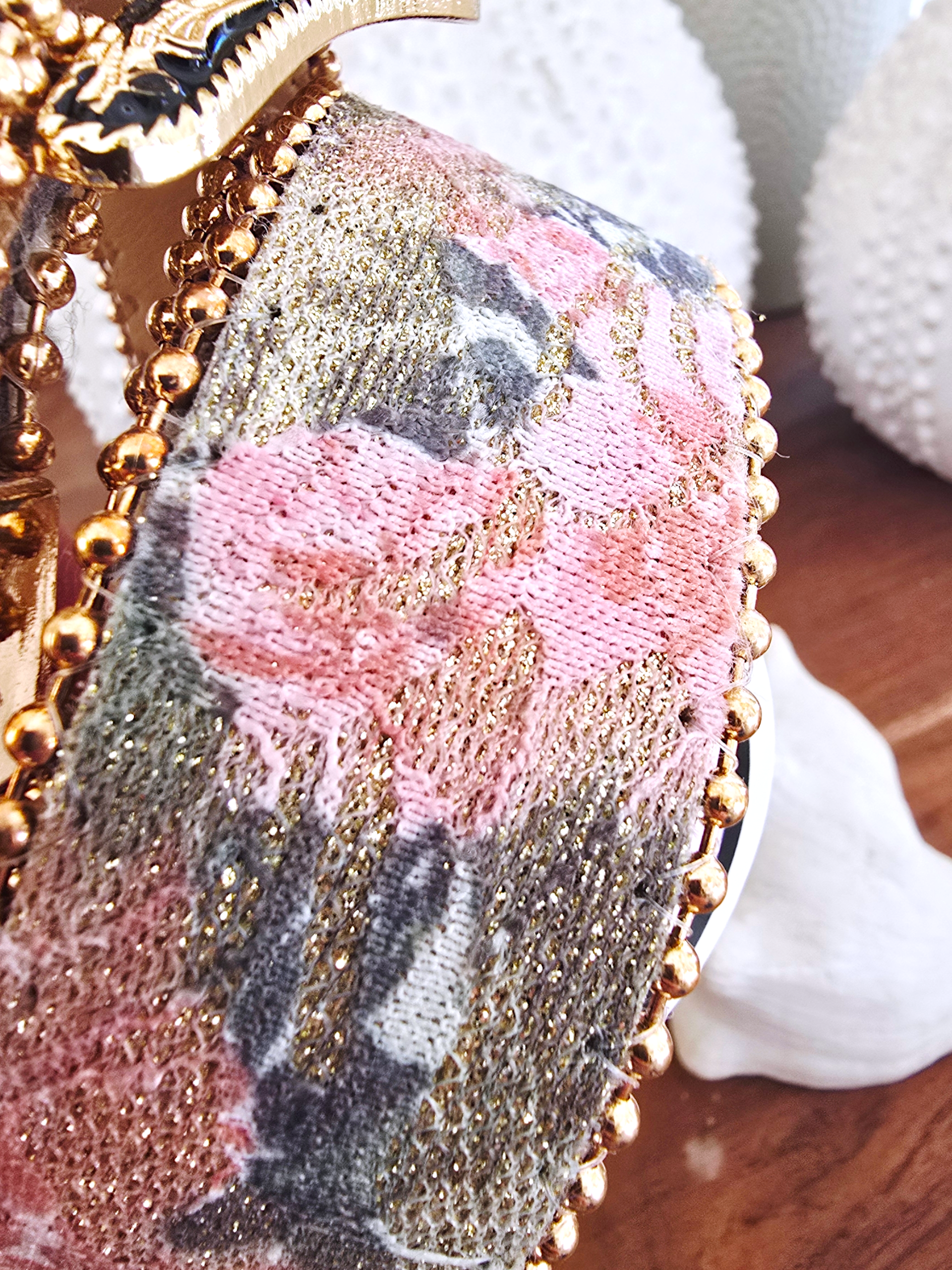 Ceinture vintage vert à imprimé