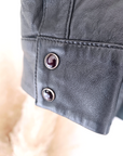 Chemise noire 100% cuir agneau