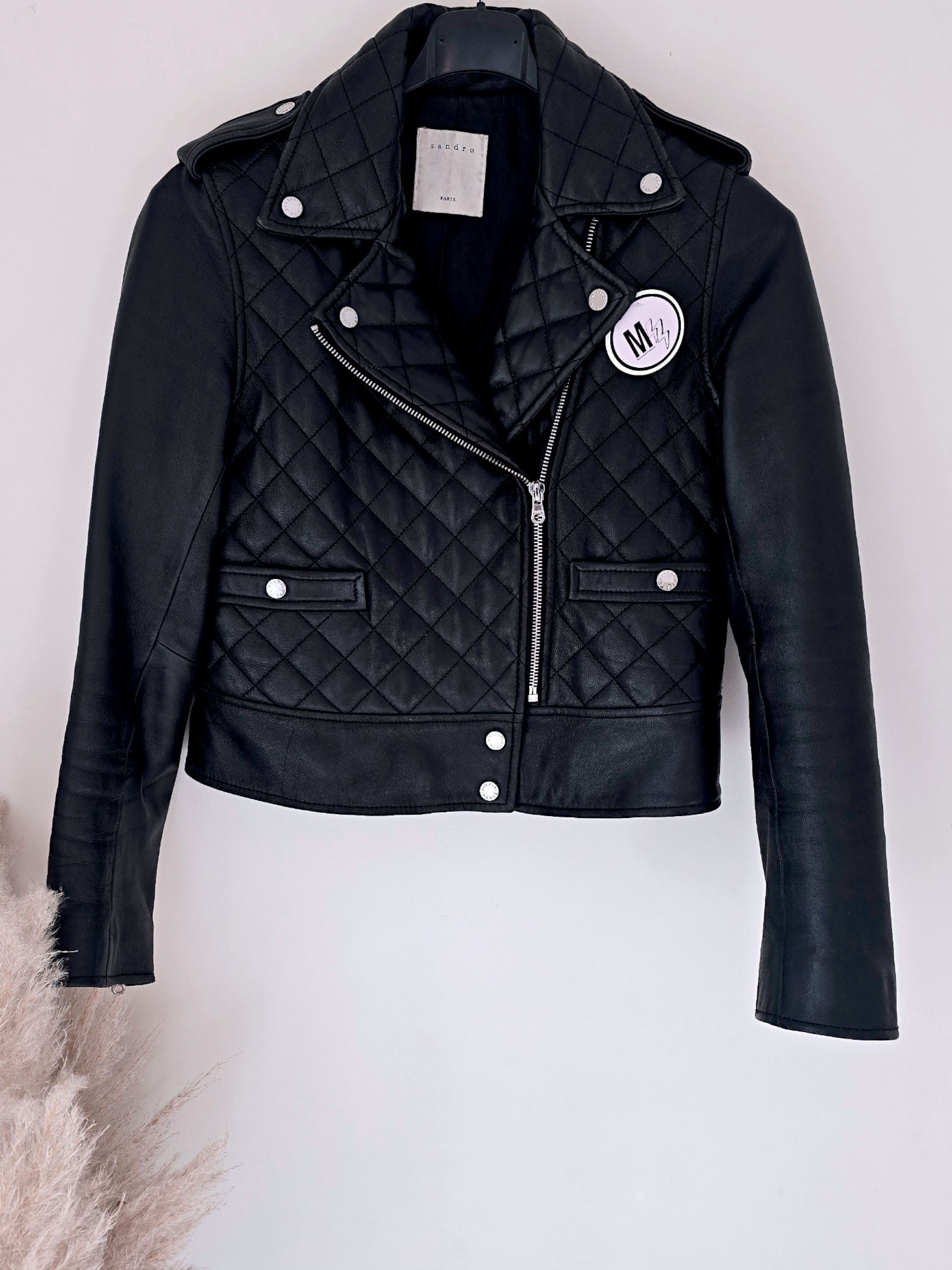 Perfecto noir matelassé 100% cuir