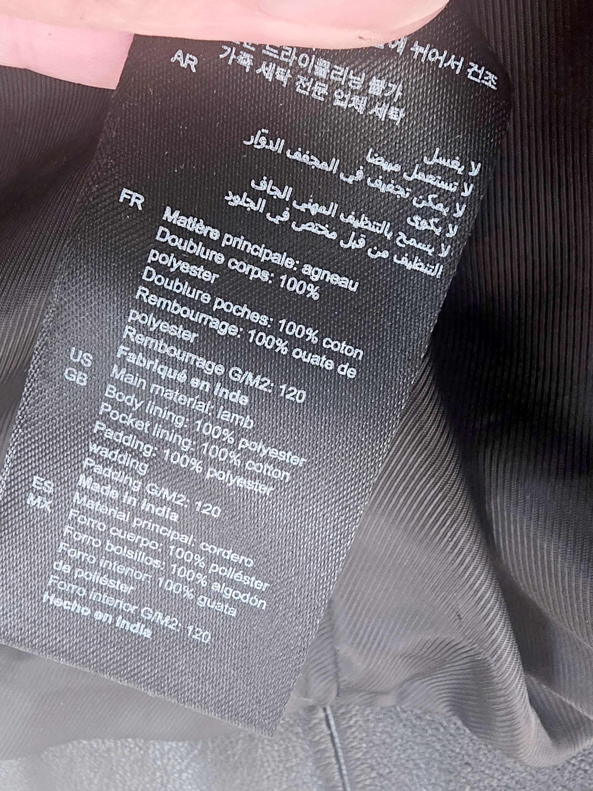 Perfecto noir matelassé 100% cuir