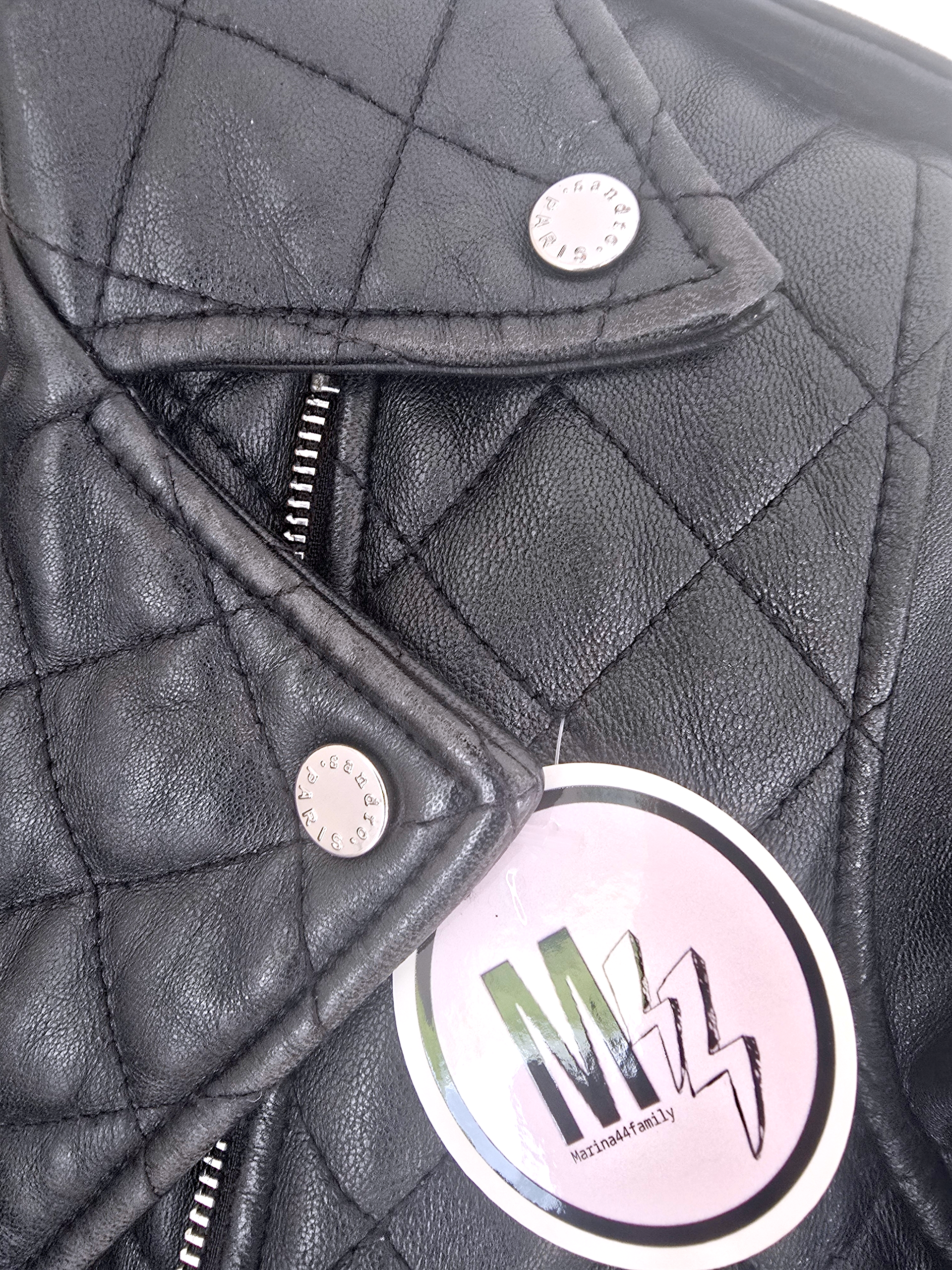 Perfecto noir matelassé 100% cuir