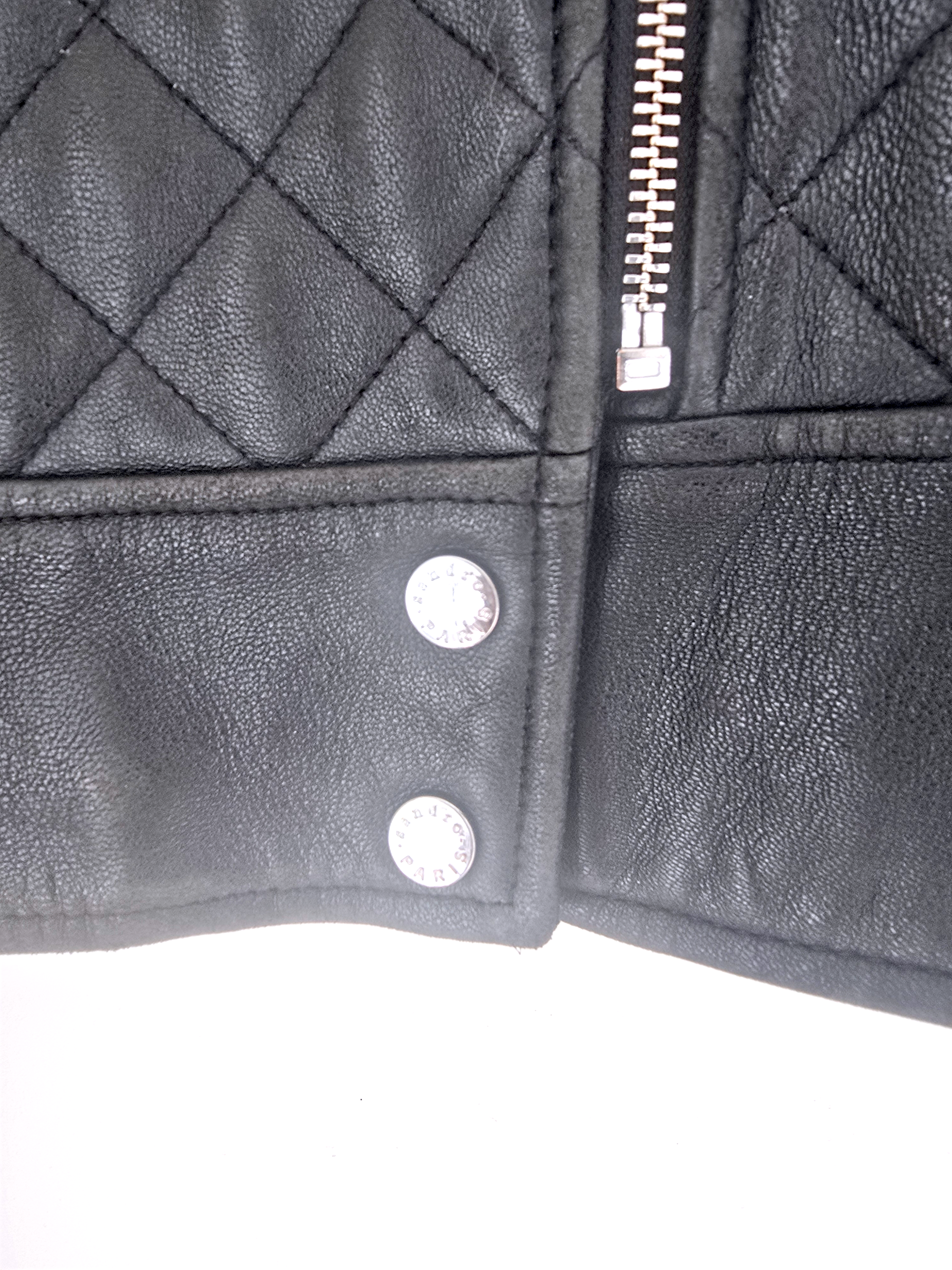 Perfecto noir matelassé 100% cuir