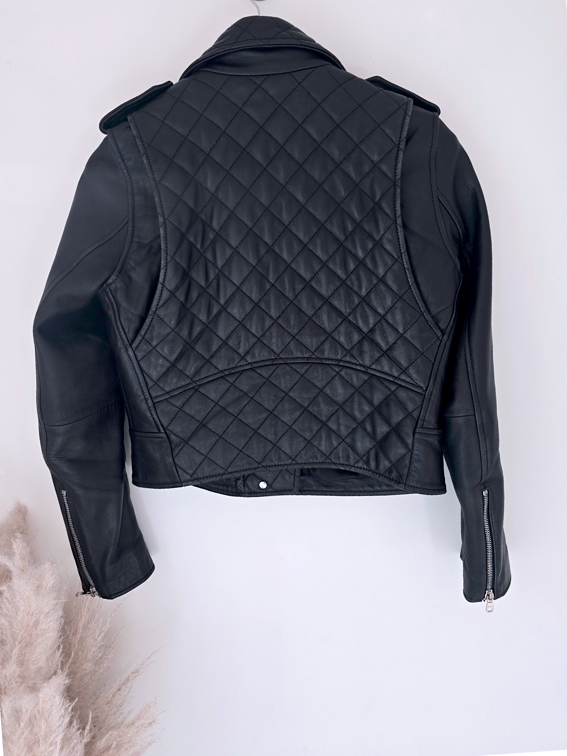 Perfecto noir matelassé 100% cuir