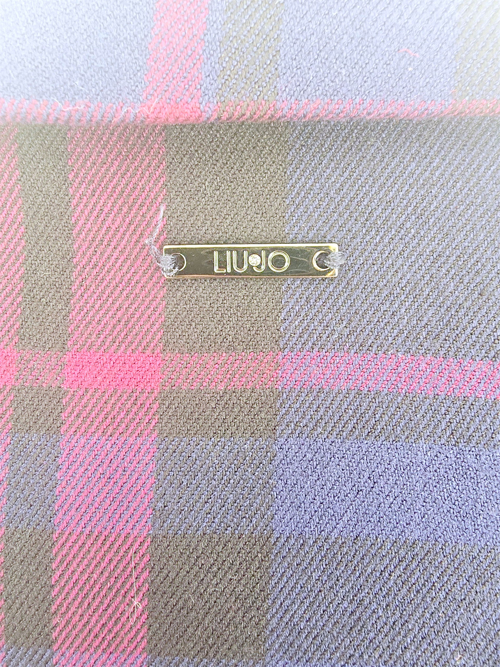 Veste cintrée bleu marine à imprimé à carreaux violet