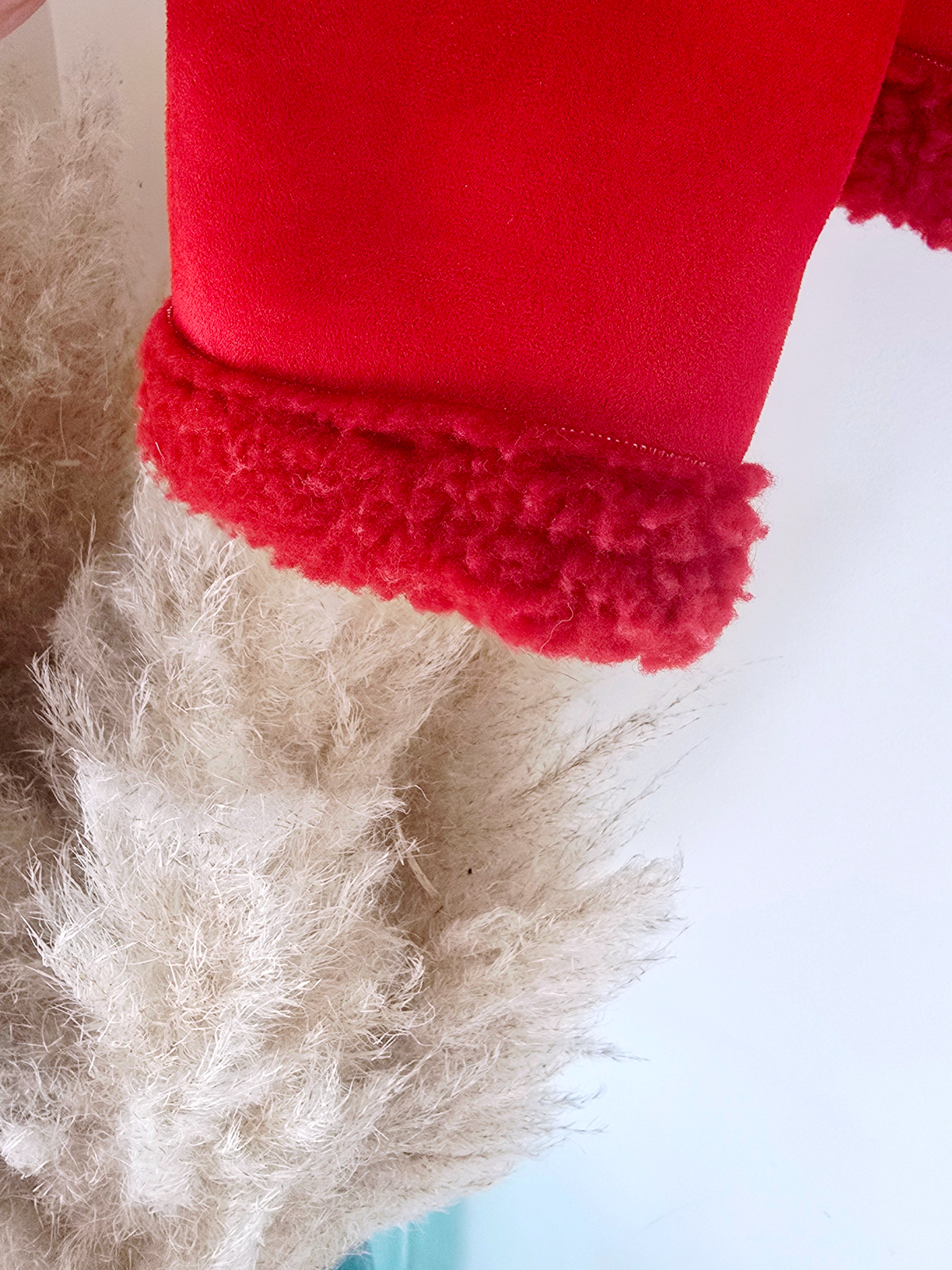 Perfecto rouge fausse fourrure