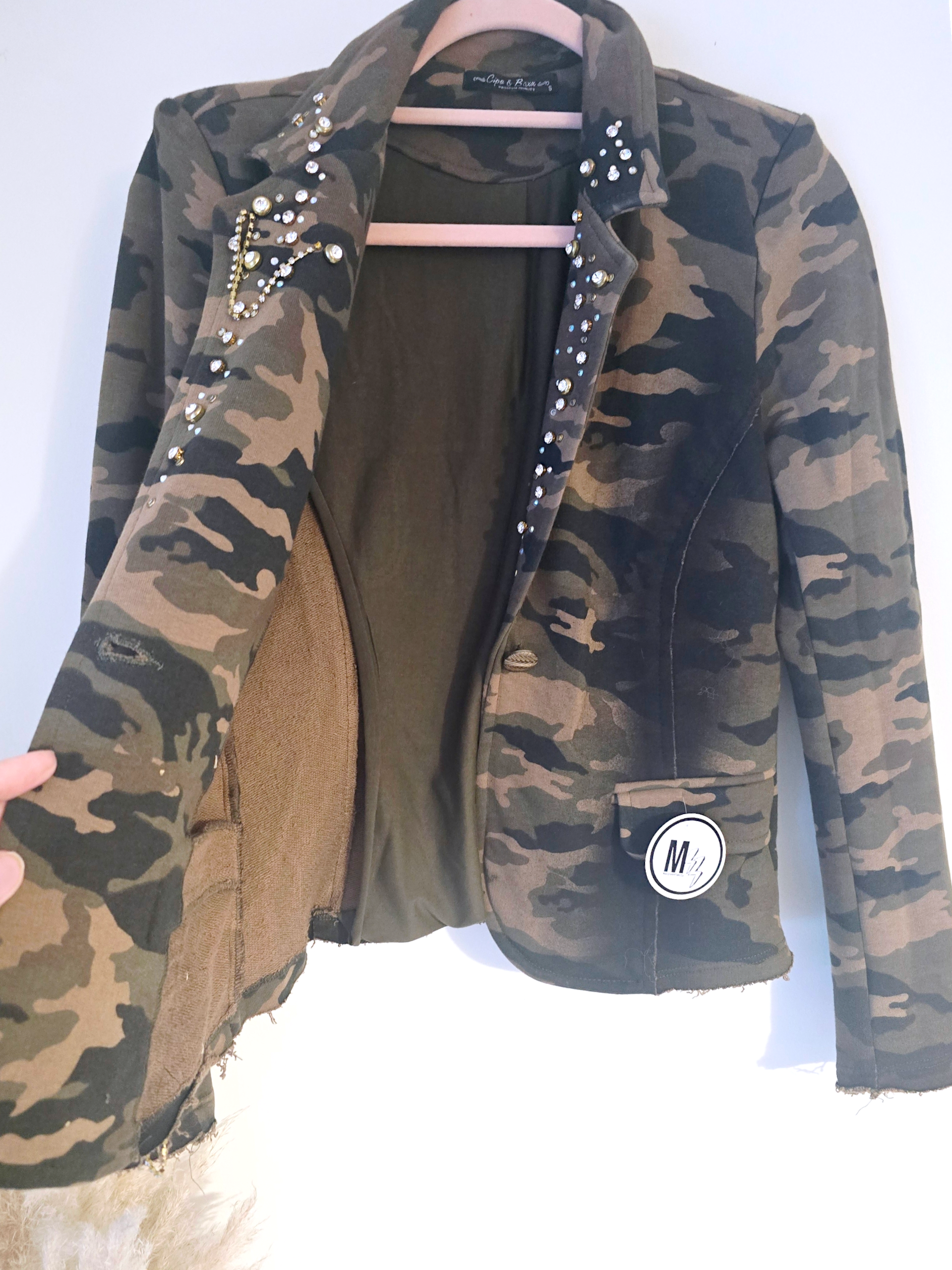 Veste cintrée camouflage kaki