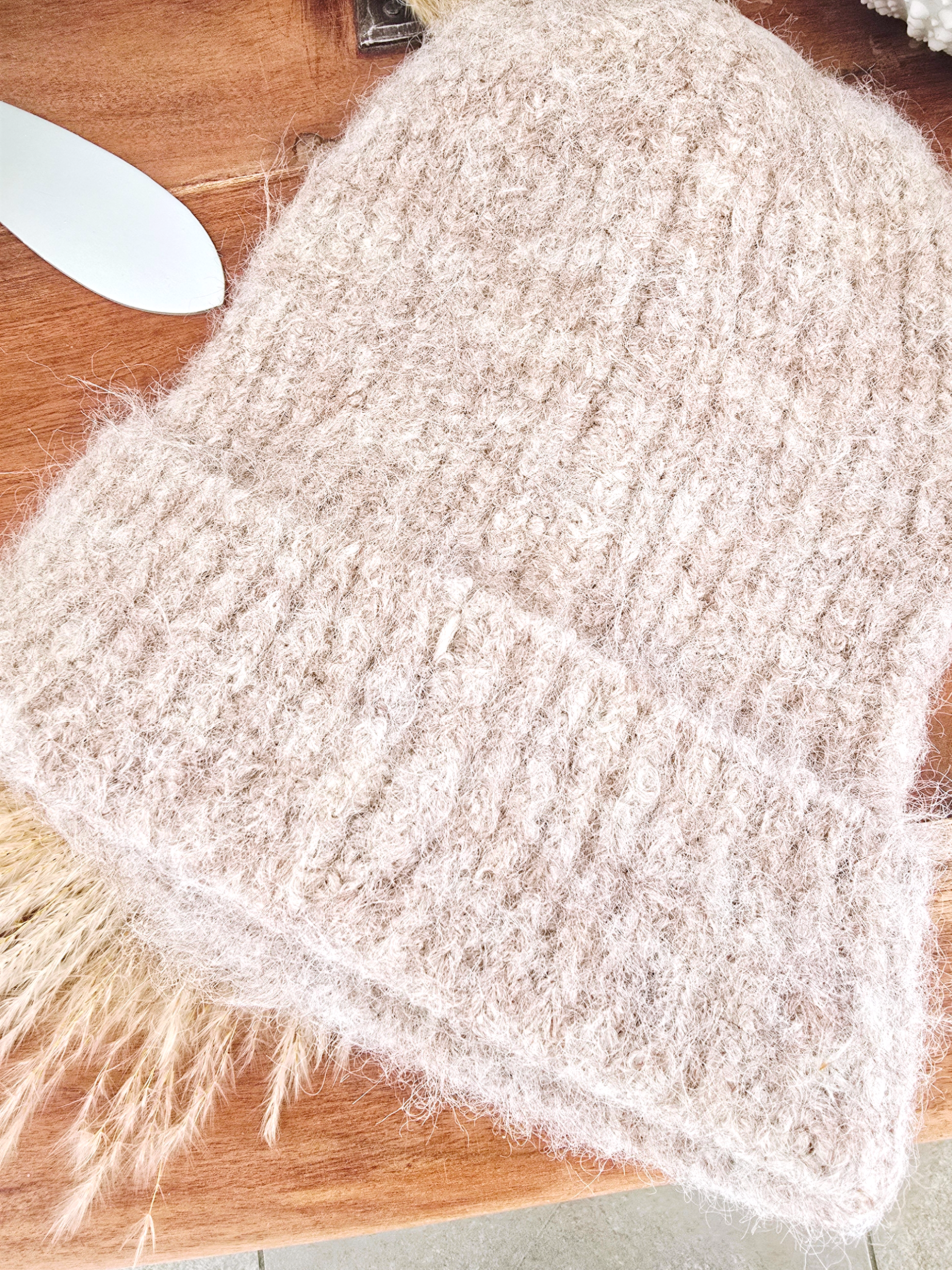 Bonnet chaud beige chiné