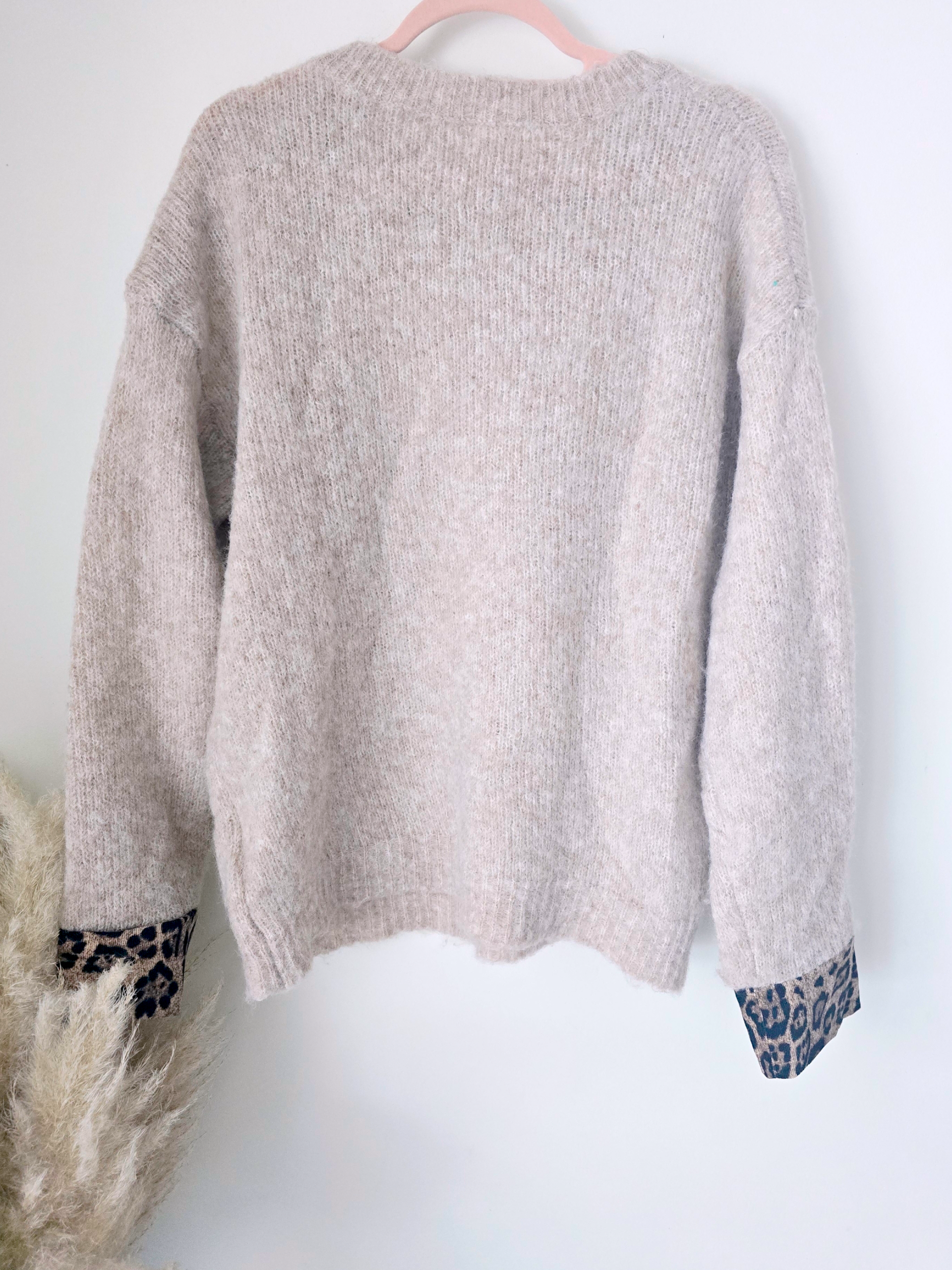 Pull beige à maille chaude