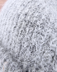 Bonnet gris à maille côtelée et chaude
