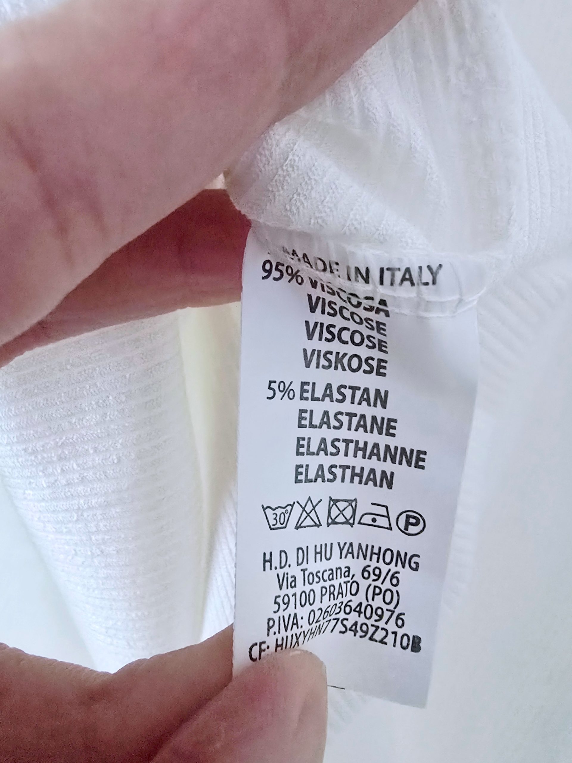 T-shirt blanc côtelé à manches longues