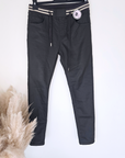 Pantalon slim huilé gris anthracite