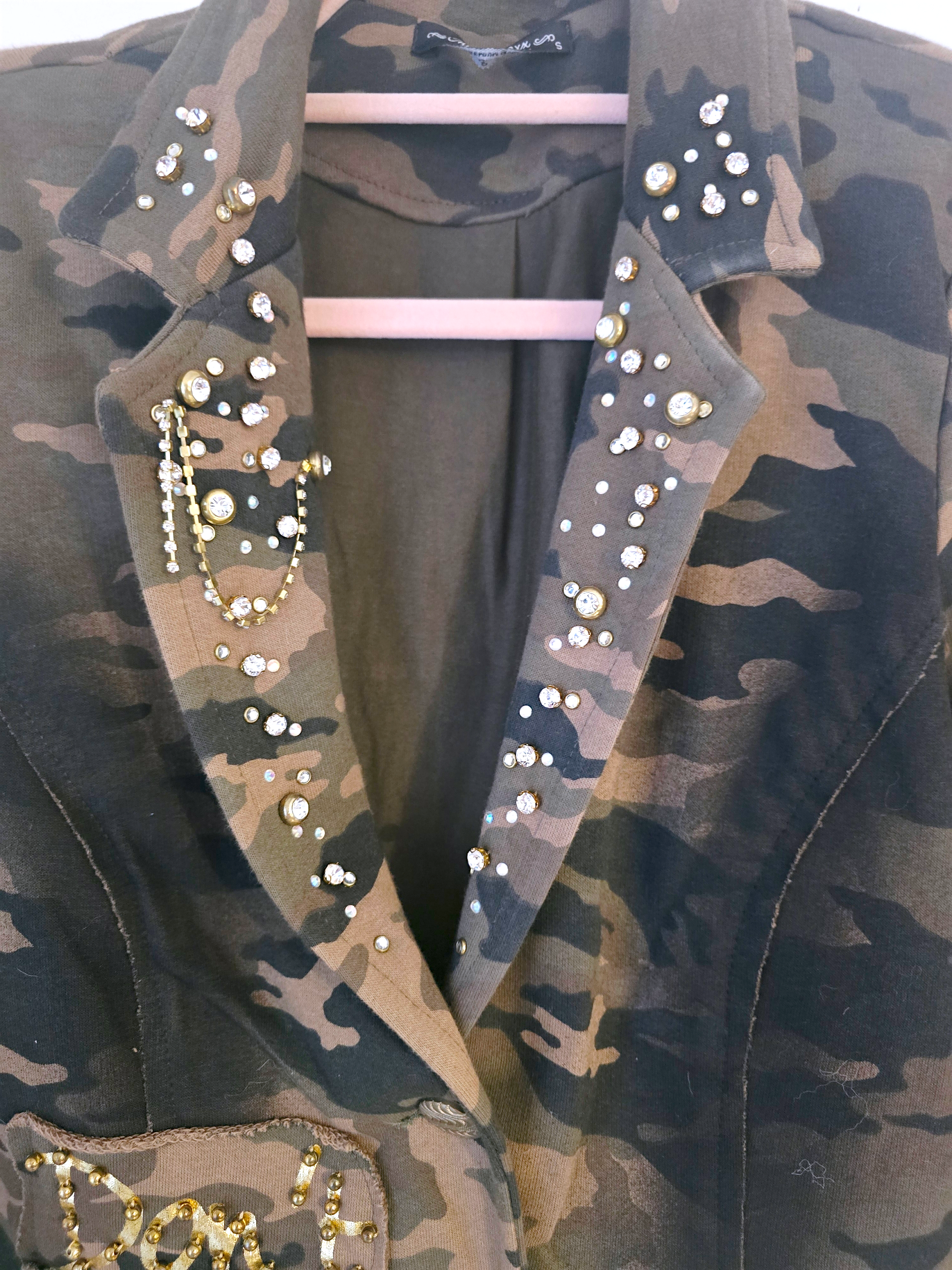 Veste cintrée camouflage kaki