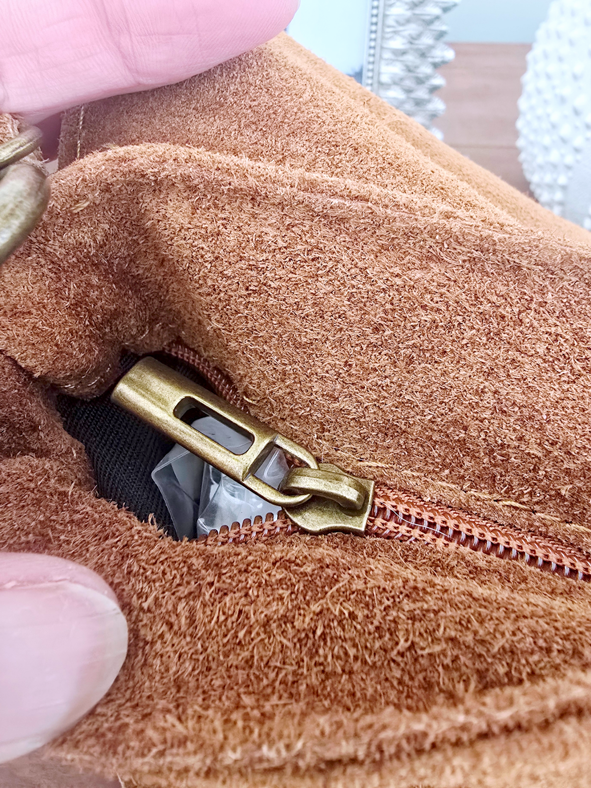 Sac camel avec imprimé léopard 100% cuir de chèvre