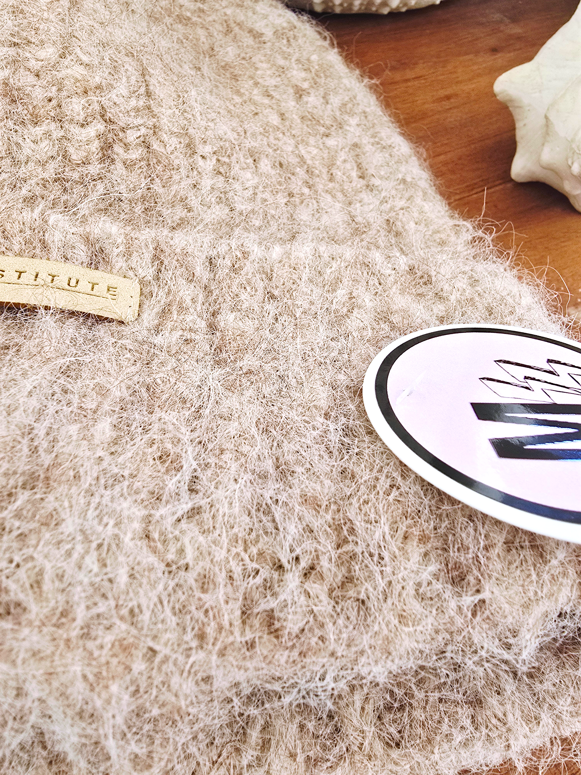 Bonnet chaud beige chiné